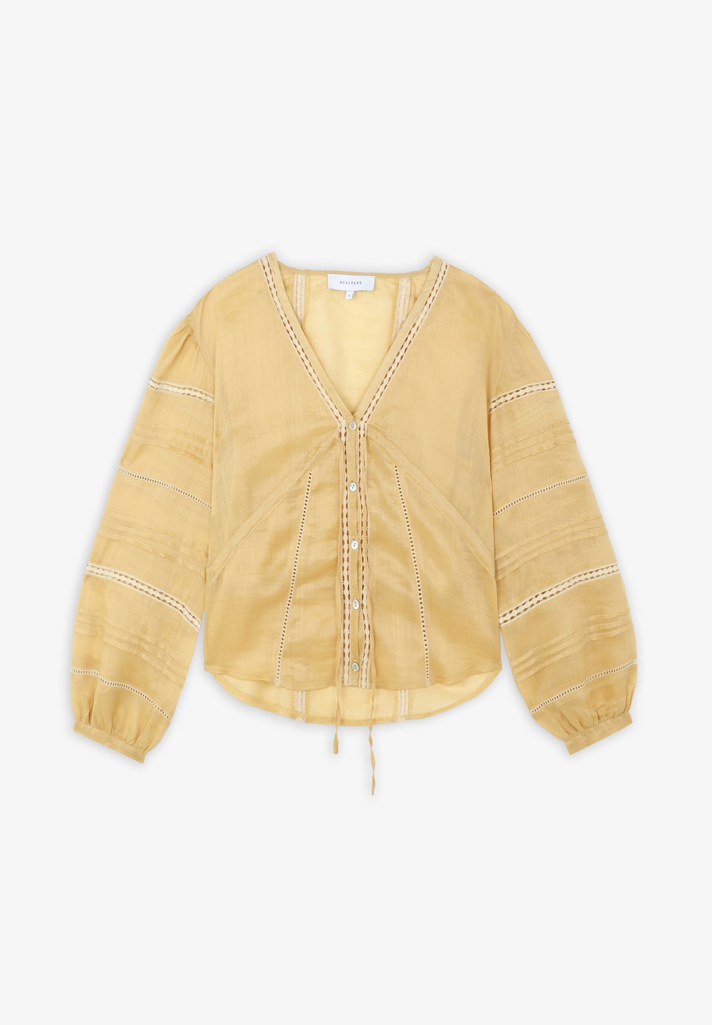 BLUSA COM RENDILHADO E LAÇO