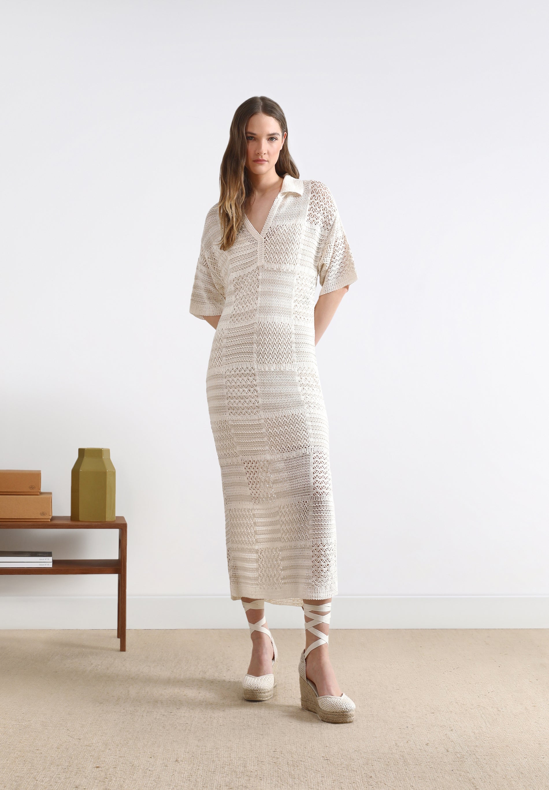 VESTIDO CROCHÉ MANGA CURTA