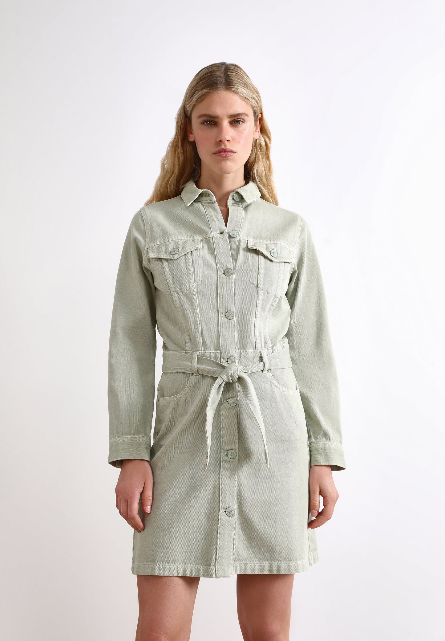 VESTIDO DENIM COM LAÇO