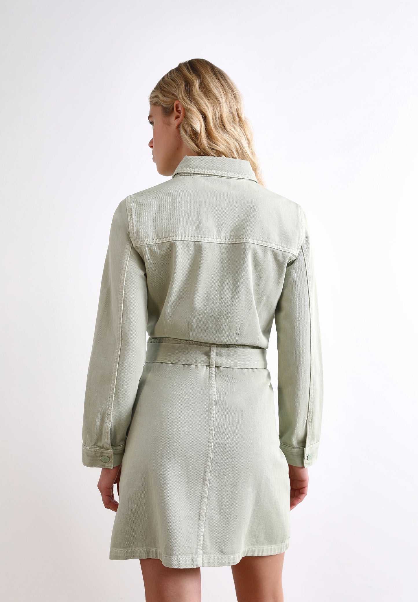 VESTIDO DENIM COM LAÇO