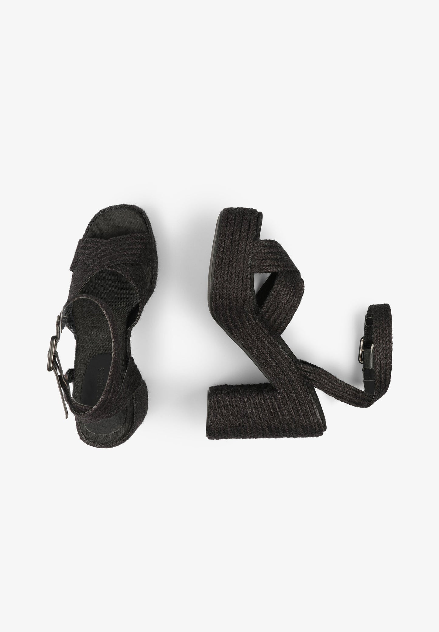 SANDÁLIAS DE TACÃO EM RÁFIA