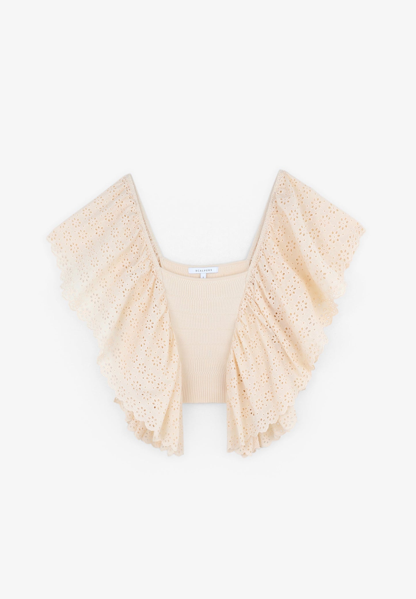 TOP DE MALHA COM MANGA BRODERIE