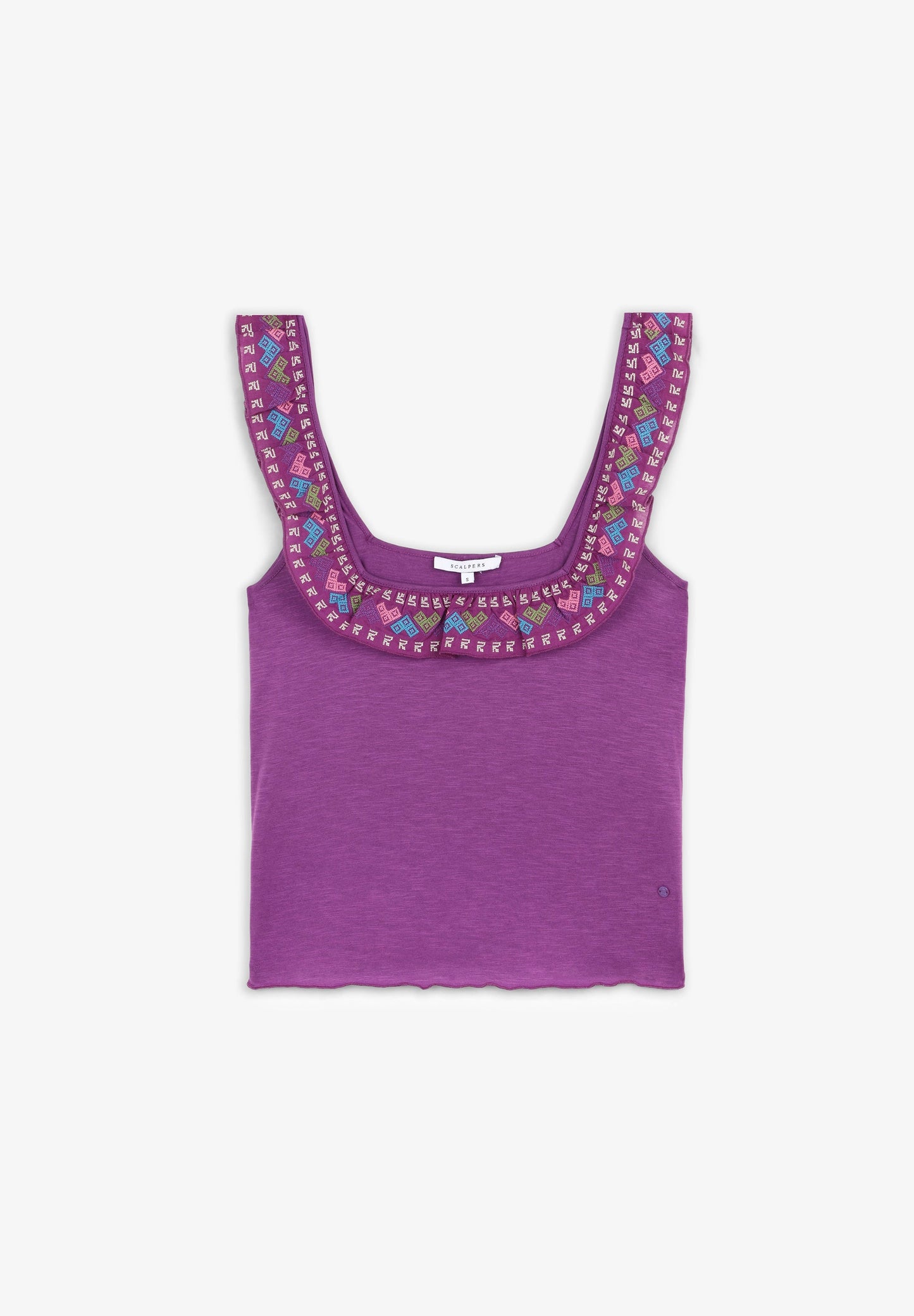 TOP COM FOLHO E BORDADOS