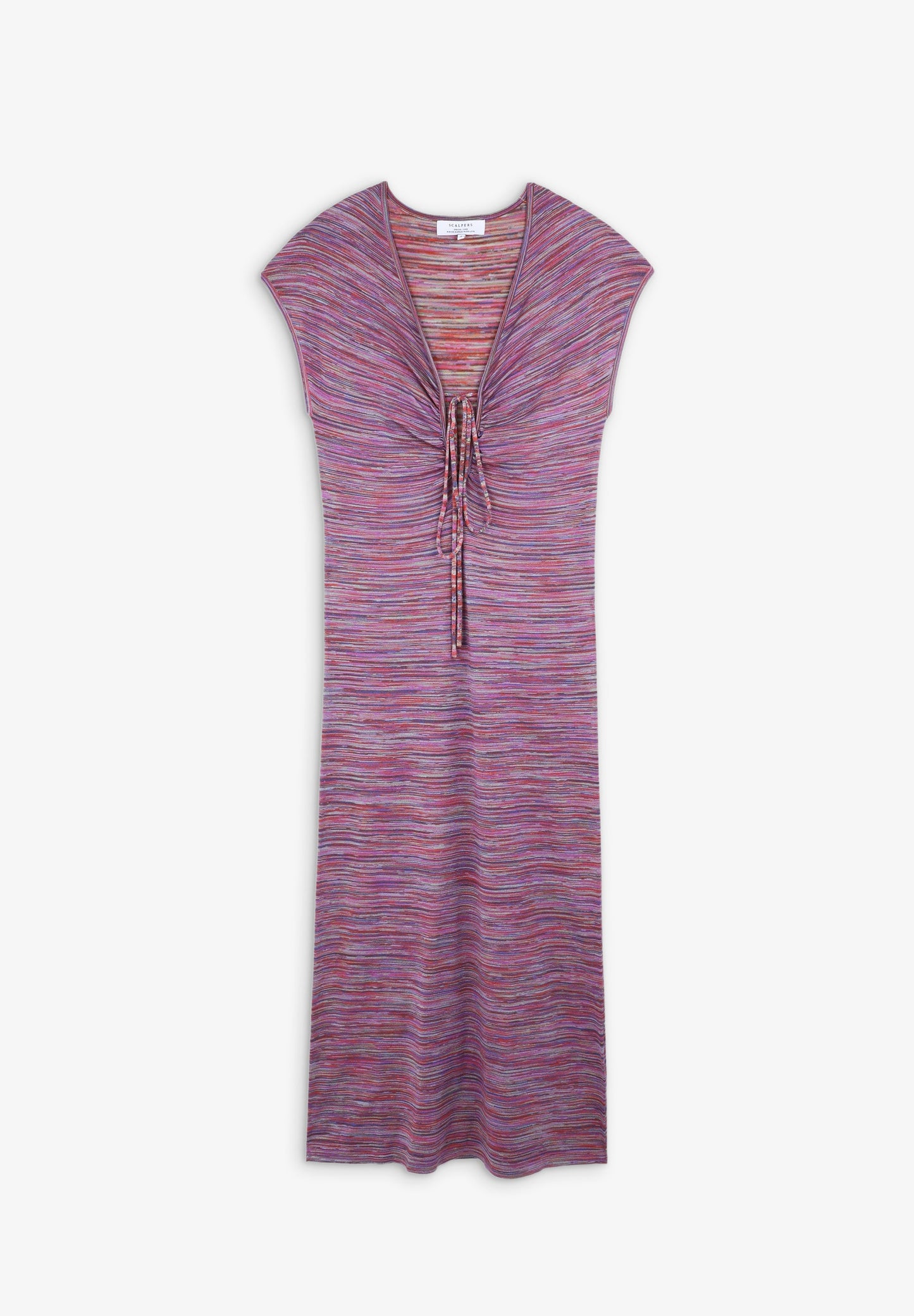 VESTIDO DE MALHA COM LAÇO E DECOTE