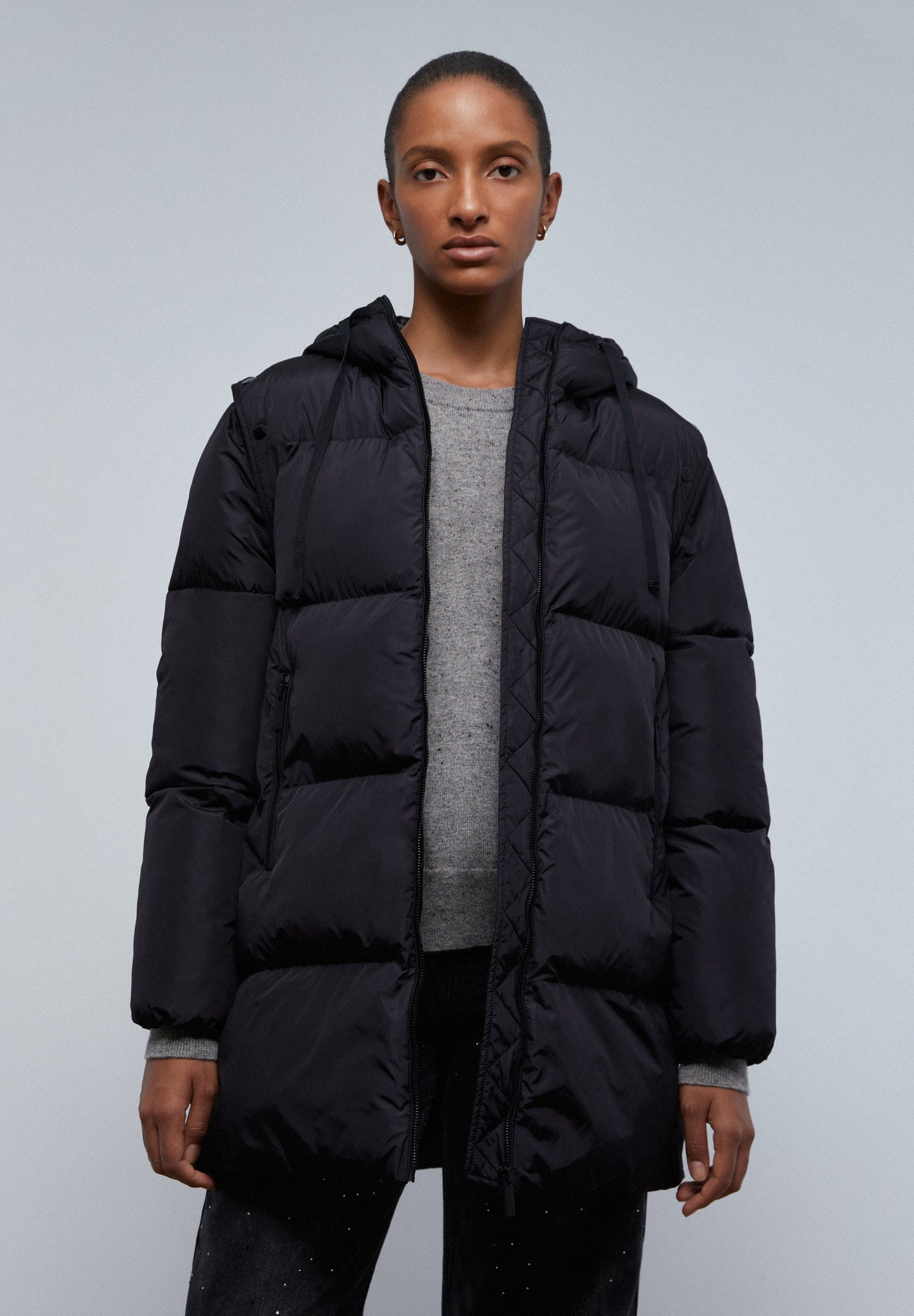 PARKA COMPRIDA COM MANGAS REMOVÍVEIS