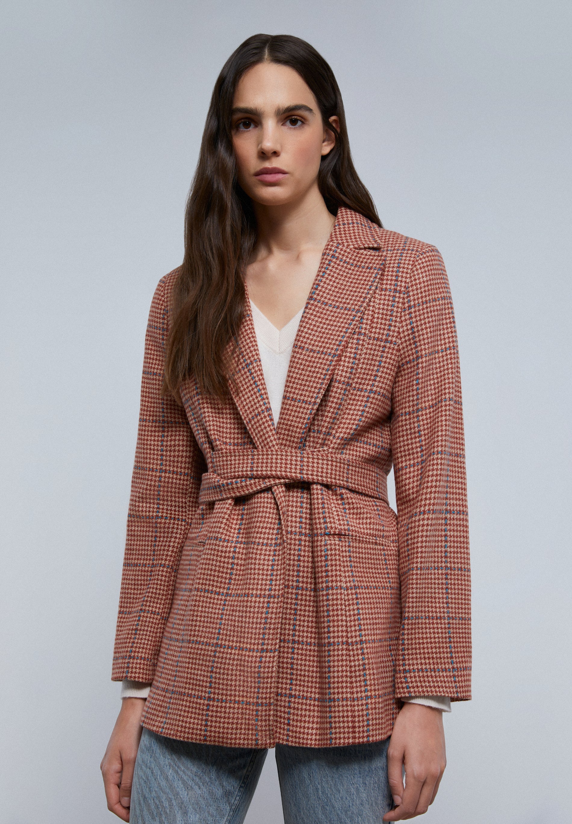 BLAZER DE XADREZ COM CINTO