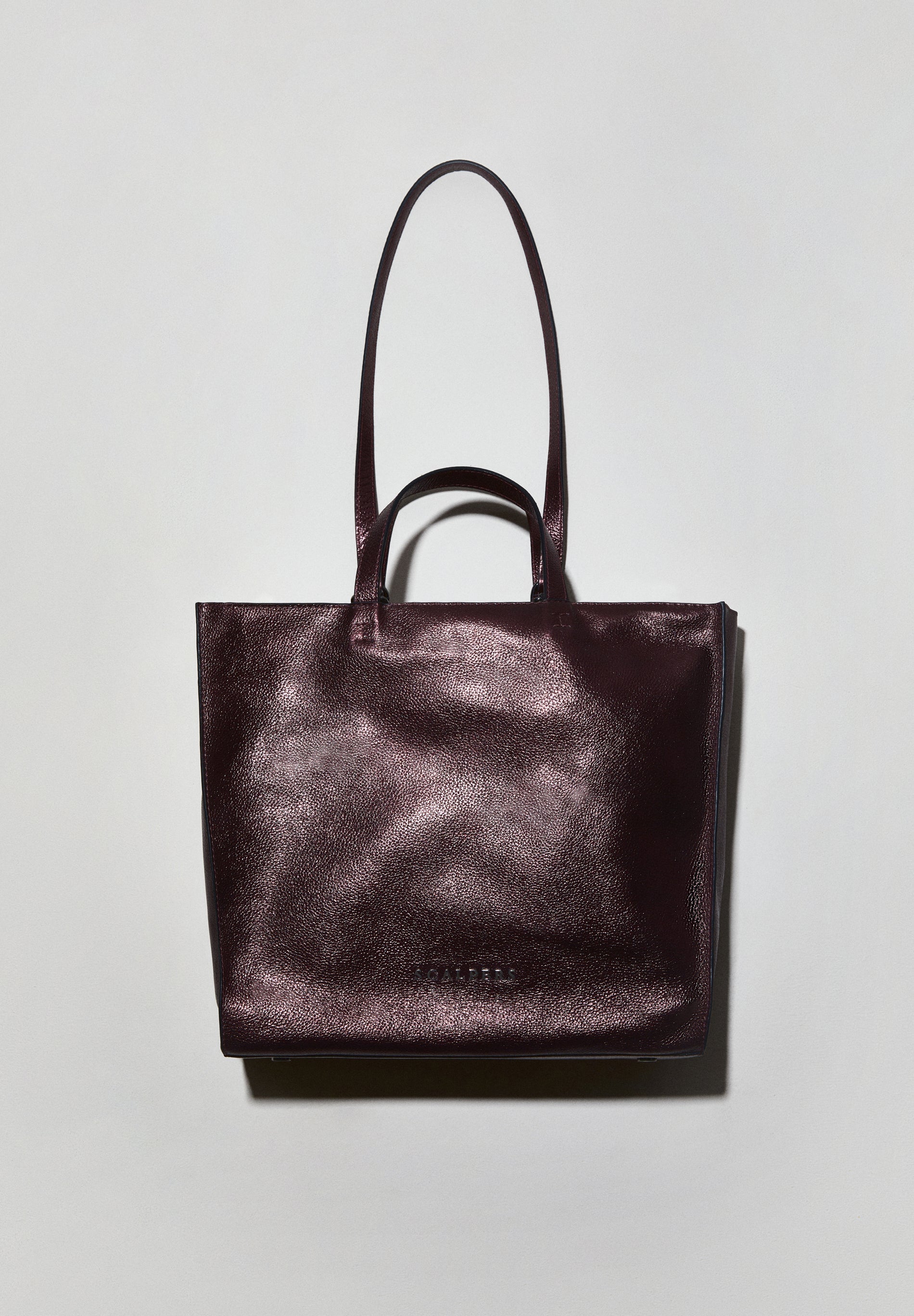 BOLSA TOTE BAG EM PELE METALIZADA