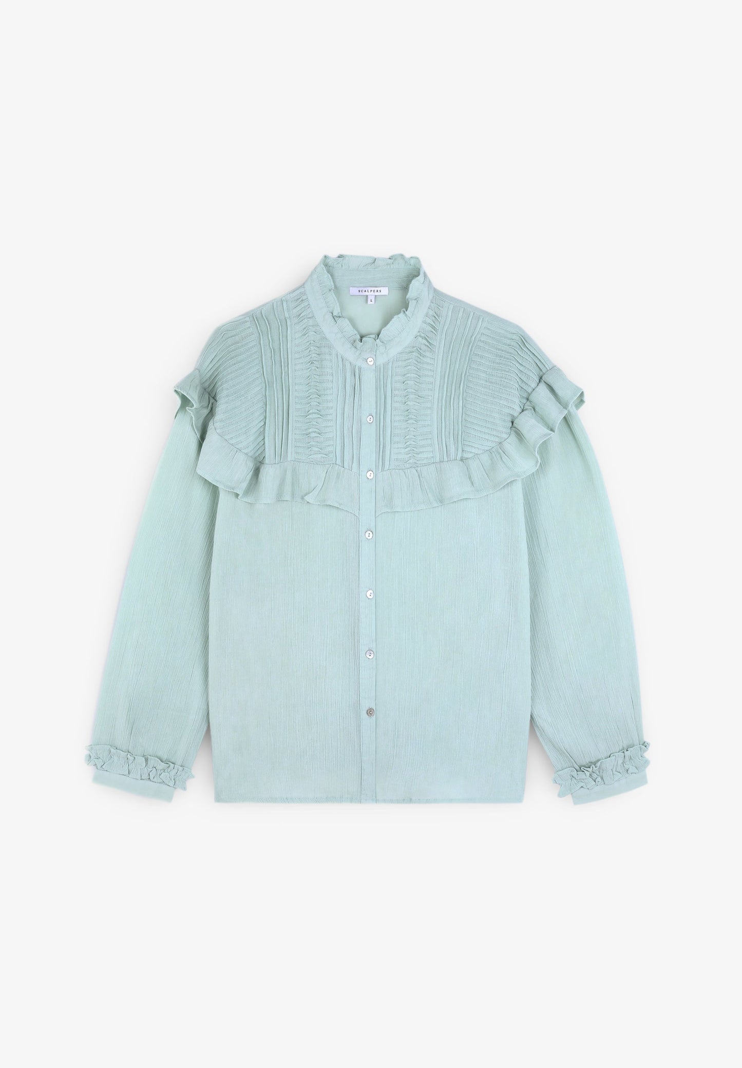 BLUSA COM FOLHOS NA PARTE SUPERIOR