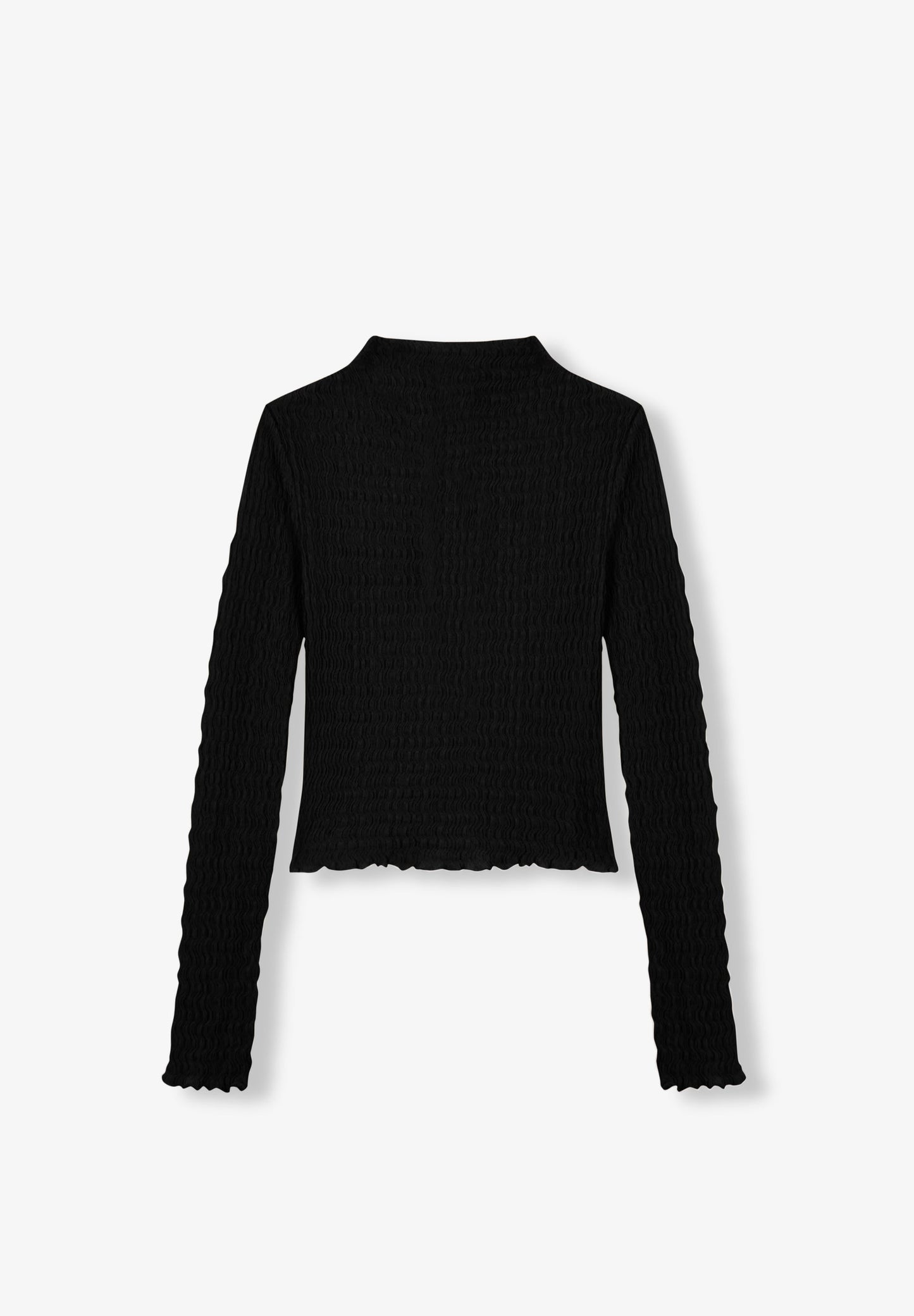 T-SHIRT DE GOLA ALTA COM TEXTURA