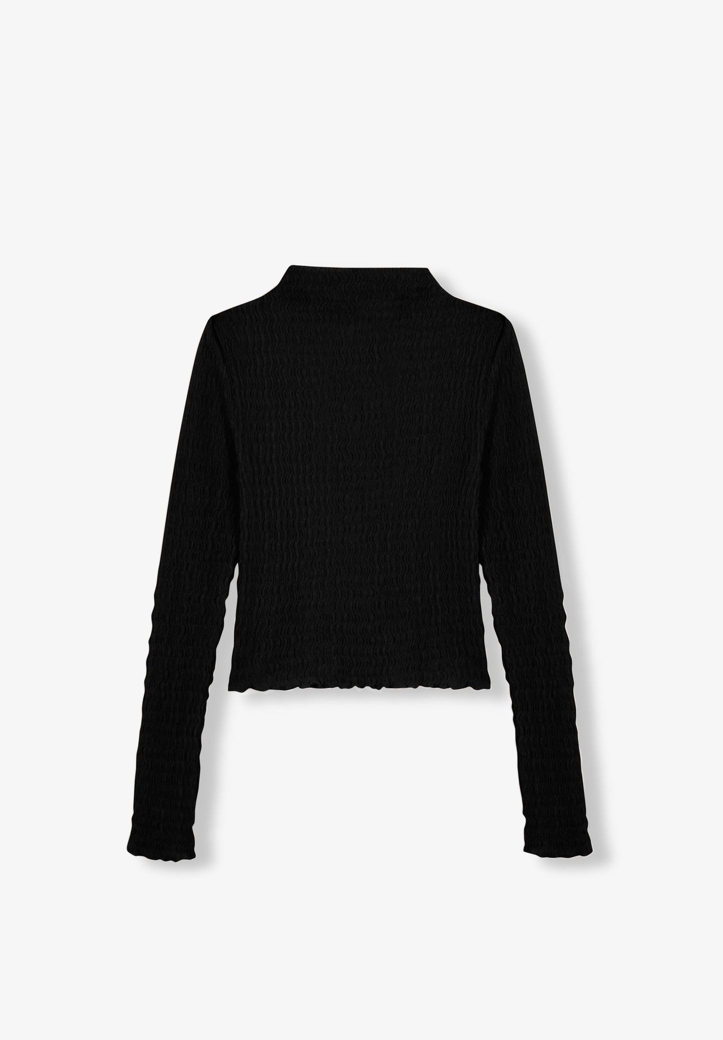 T-SHIRT DE GOLA ALTA COM TEXTURA