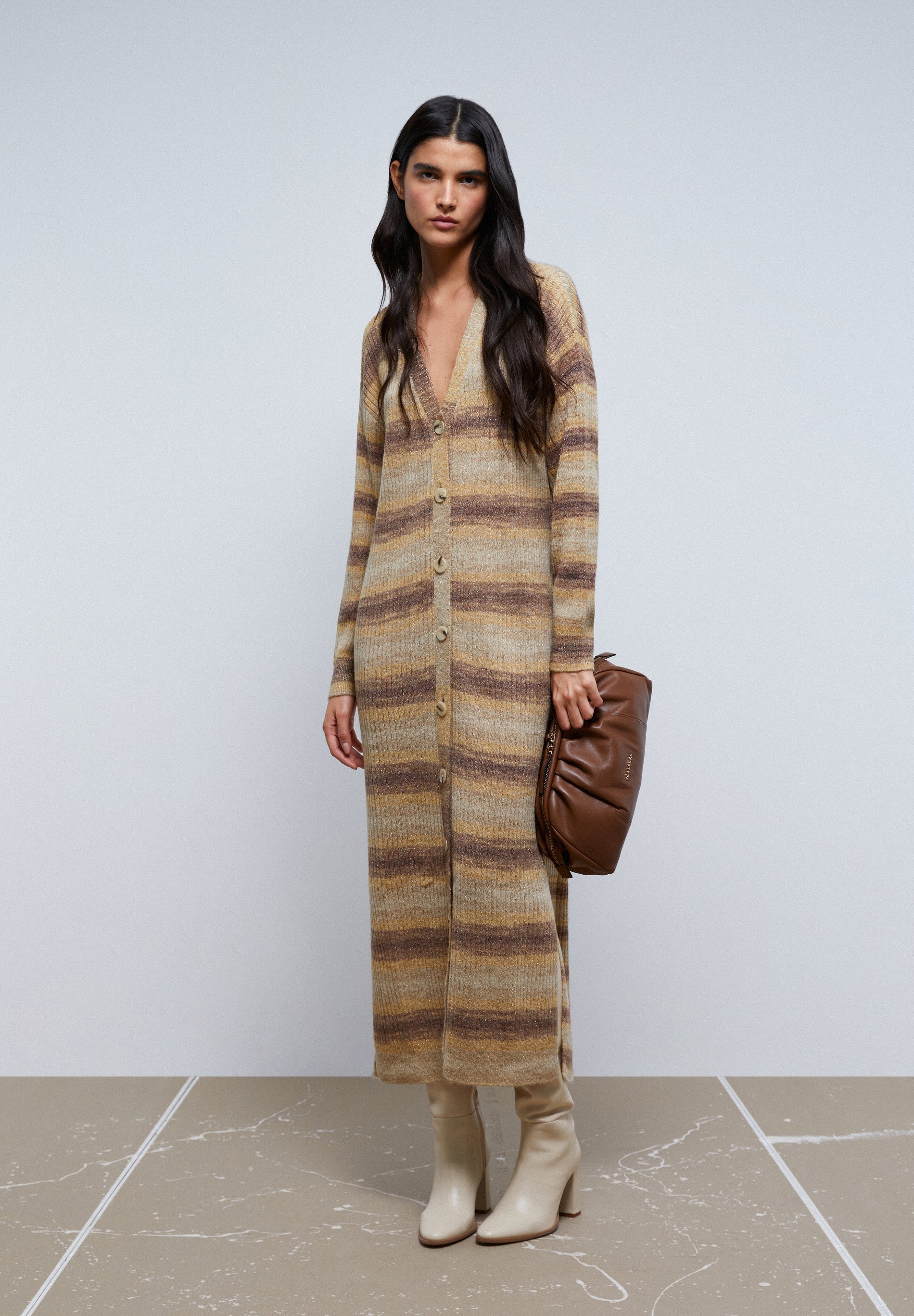 CARDIGAN DE MALHA ÀS RISCAS