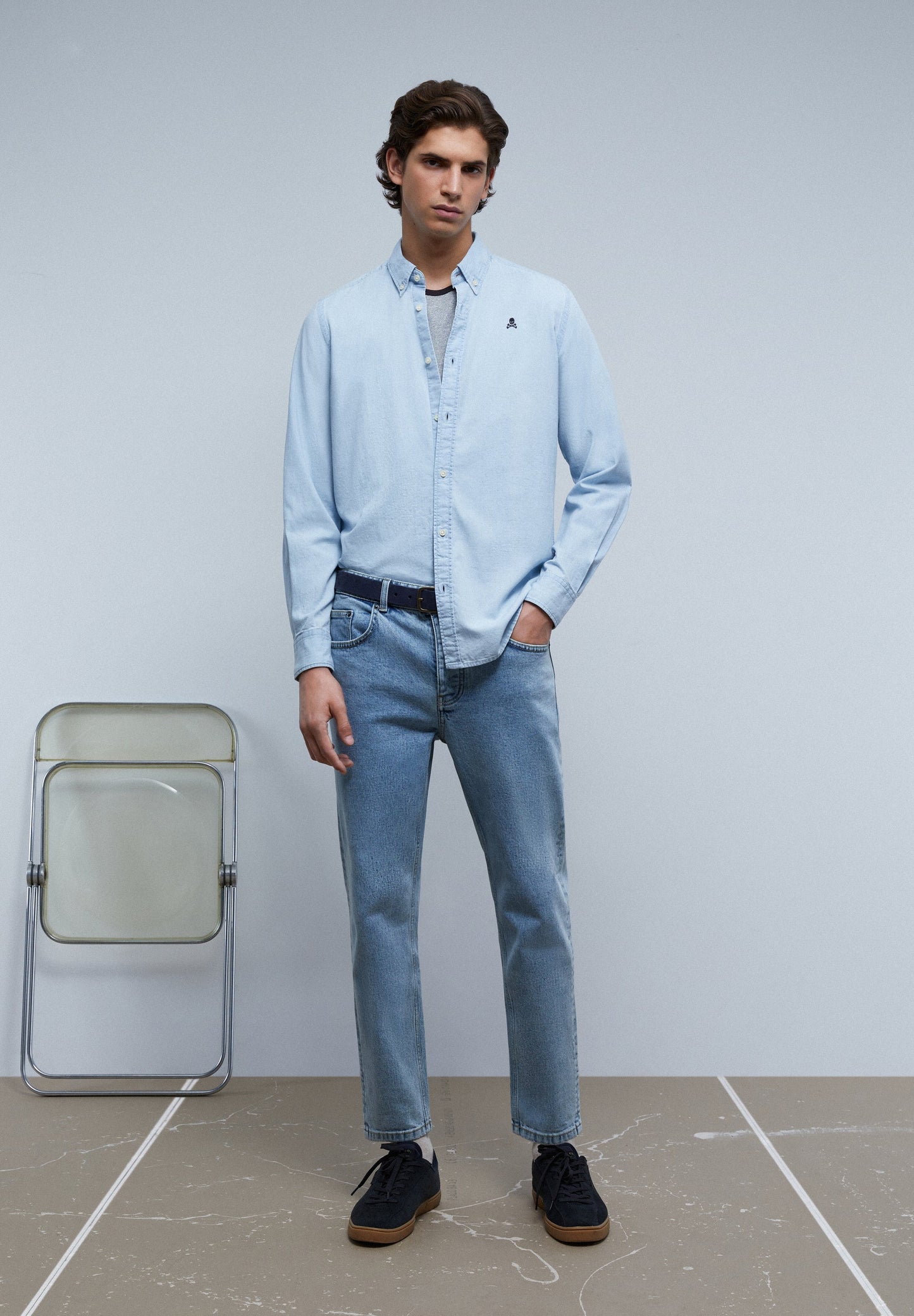CAMISA DENIM COM BOTÕES
