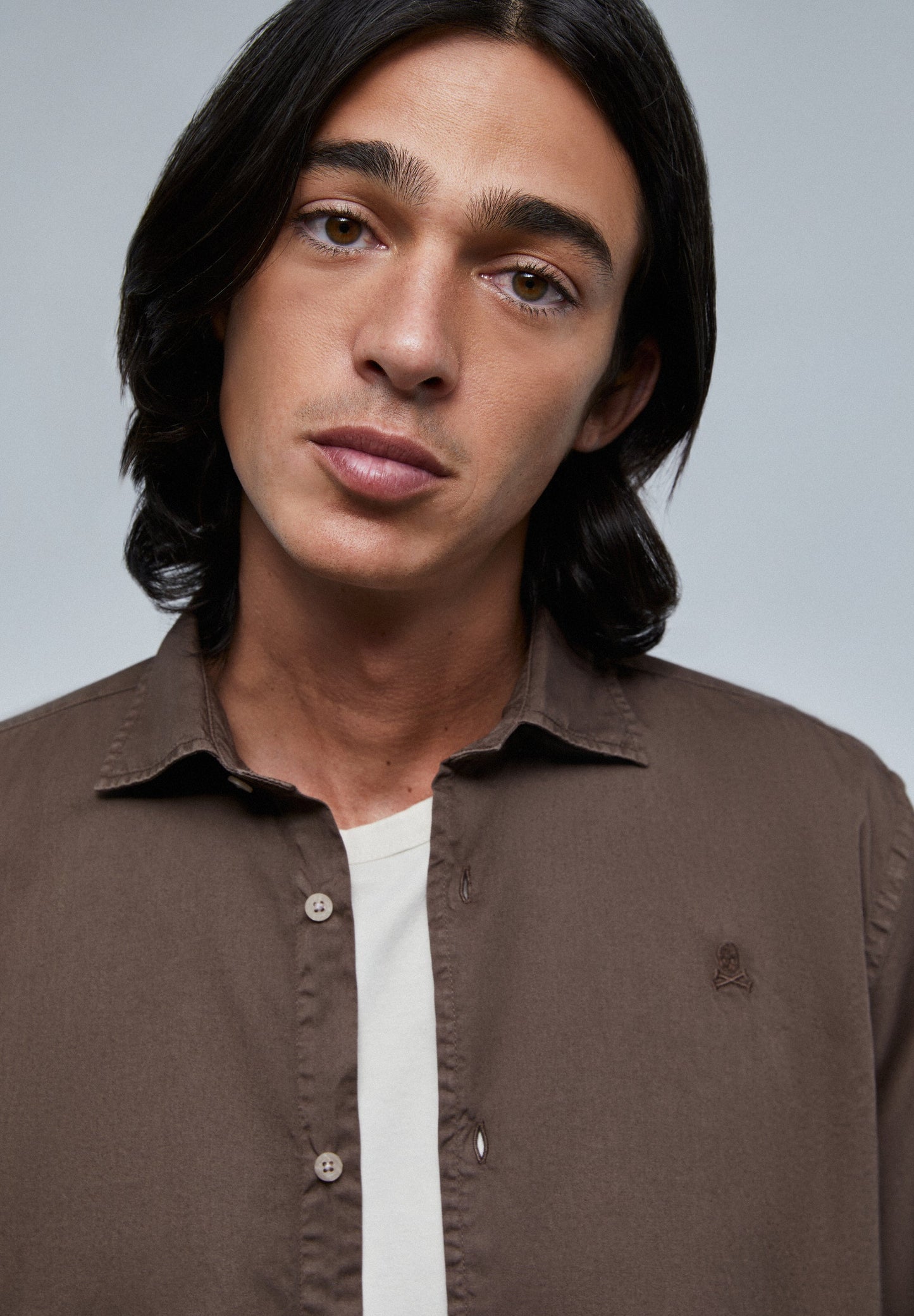 CAMISA DESBOTADA COM SKULL