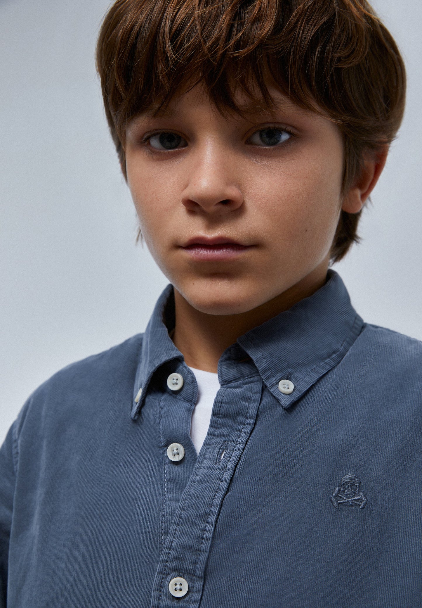 CAMISA BOMBAZINA FINA COM SKULL