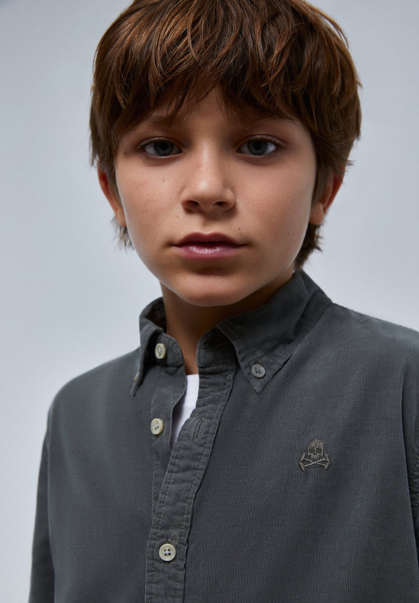 CAMISA BOMBAZINA FINA COM SKULL