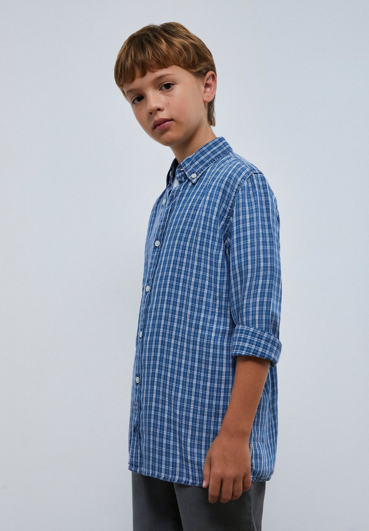 CAMISA DENIM QUADRADOS