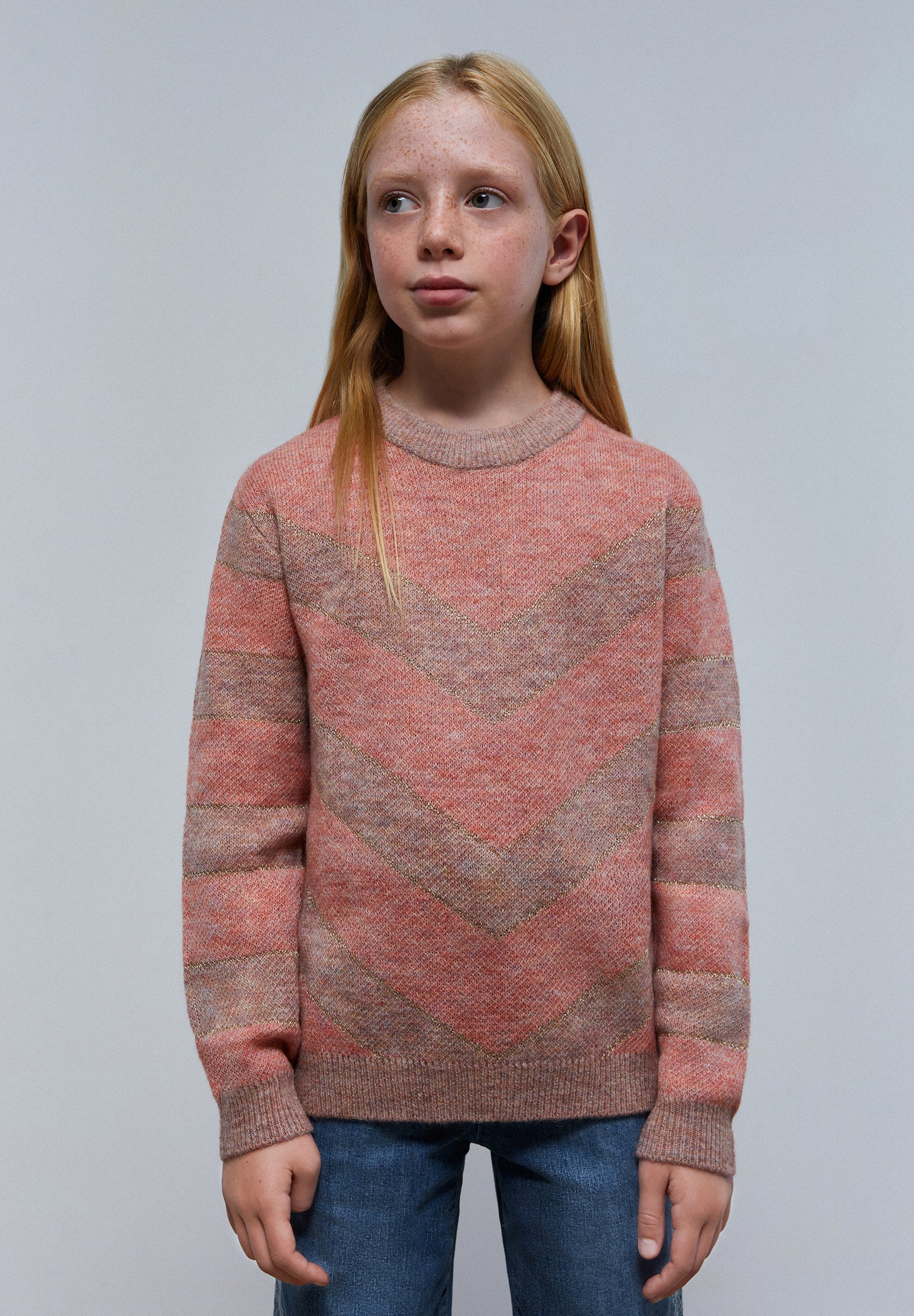 SWEATER DE MALHA ZIG ZAG COM FIO METALIZADO