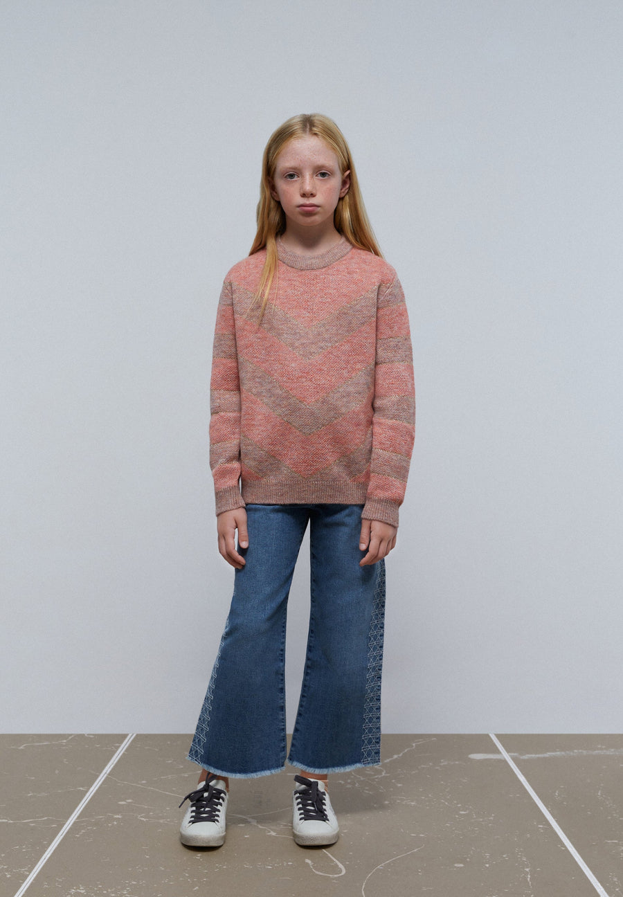 SWEATER DE MALHA ZIG ZAG COM FIO METALIZADO
