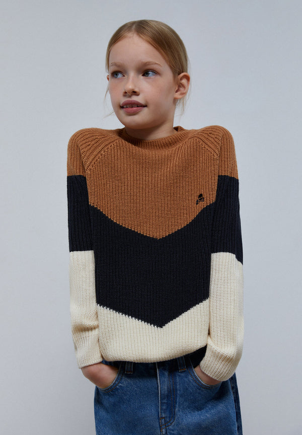 SWEATER DE MALHA TRICOLOR