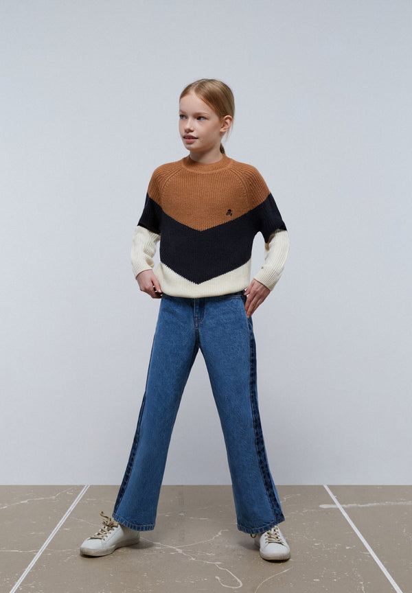SWEATER DE MALHA TRICOLOR