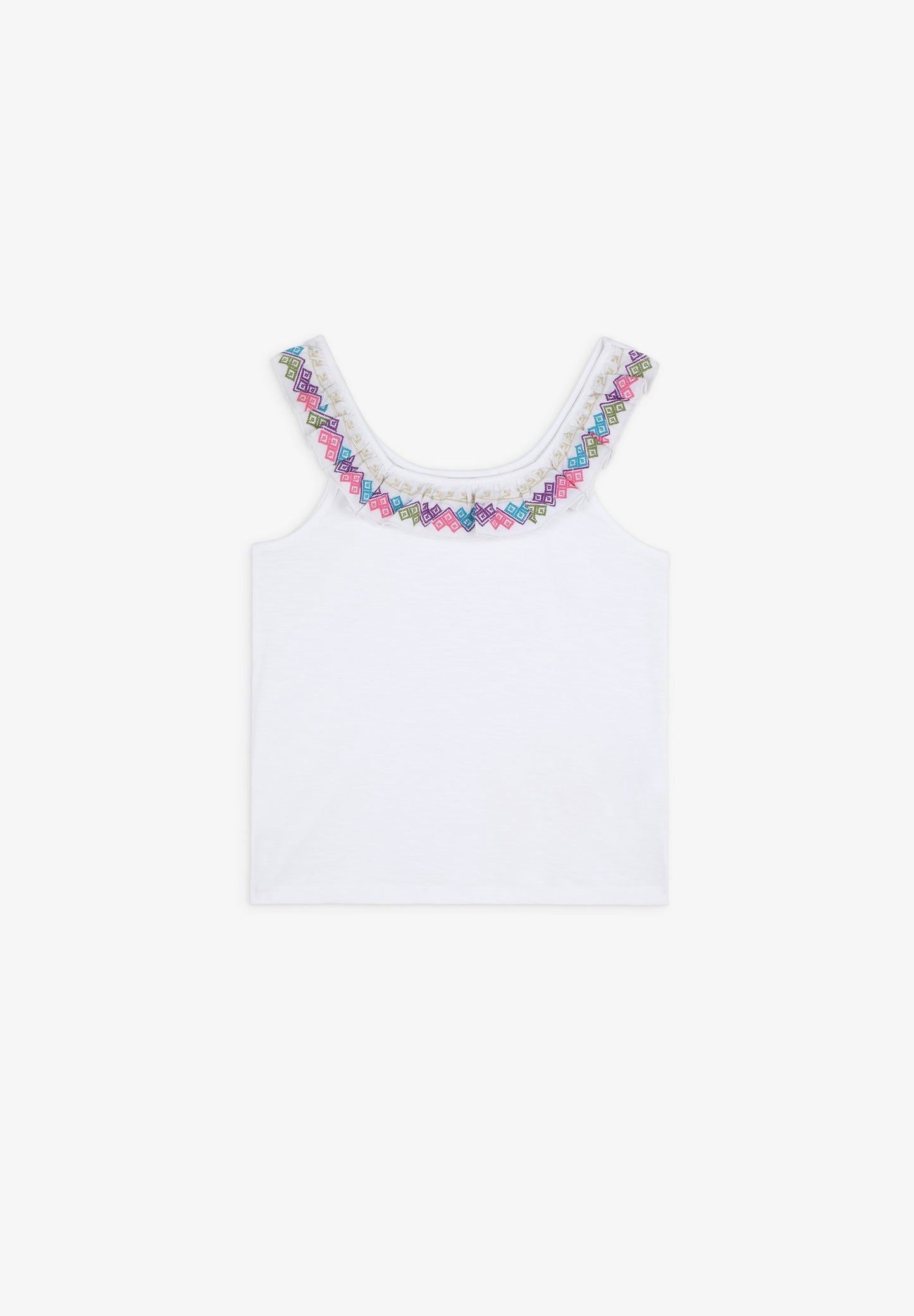 TOP COM FOLHO E BORDADOS