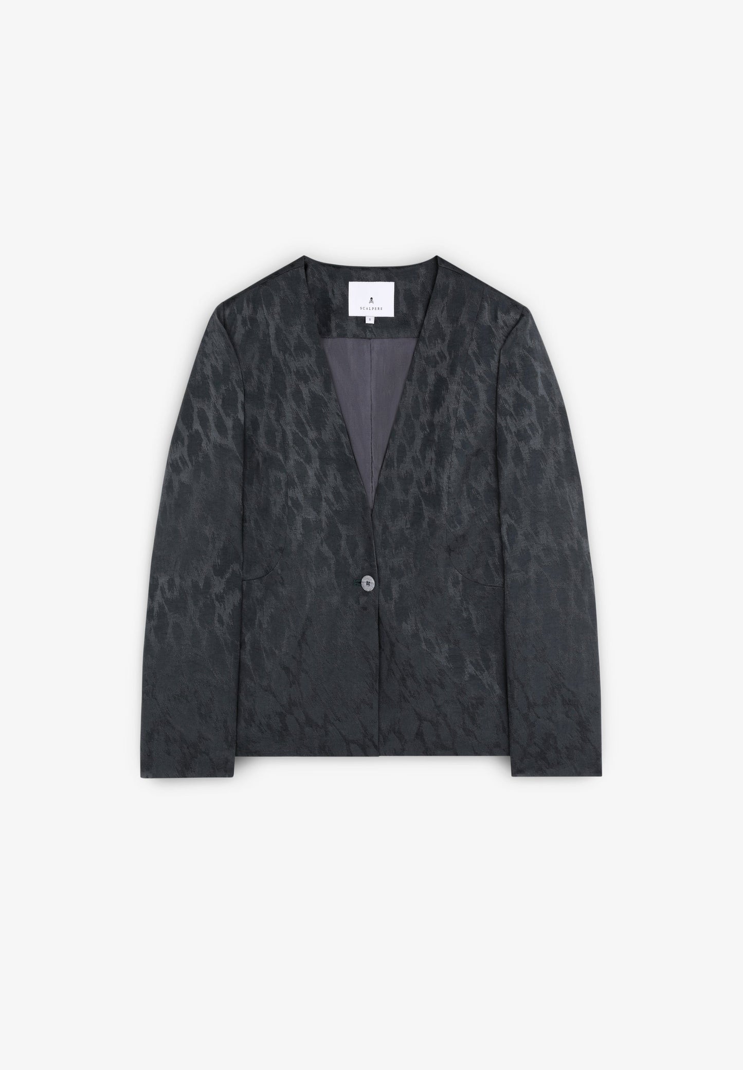 BLAZER SEM LAPELA ANIMAL PRINT