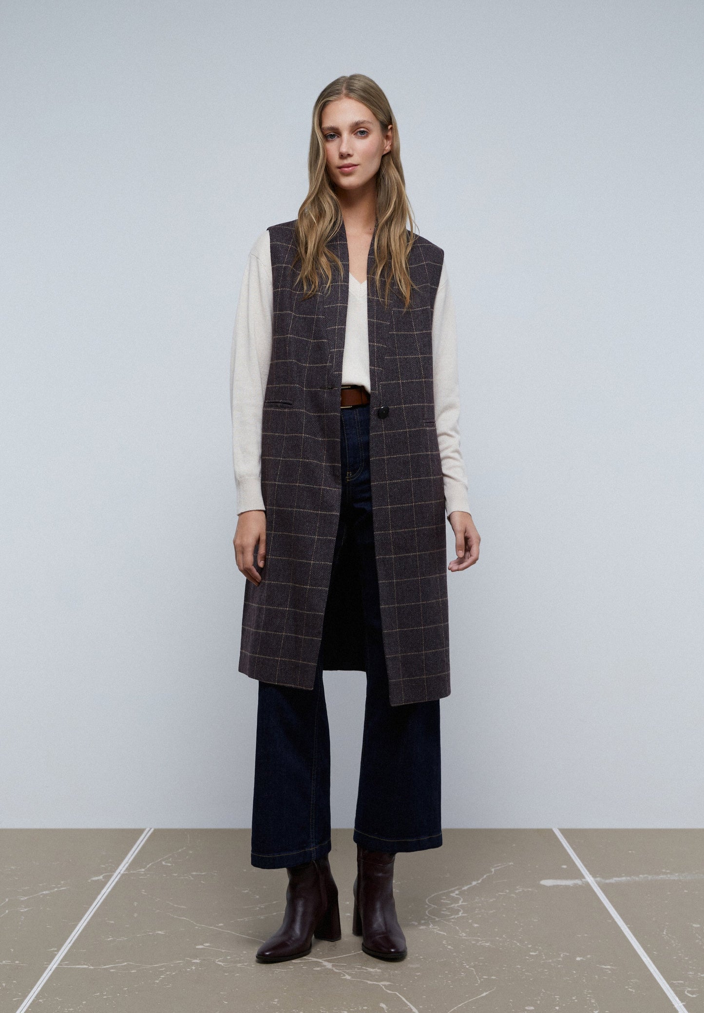 COLETE COMPRIDO EM XADREZ