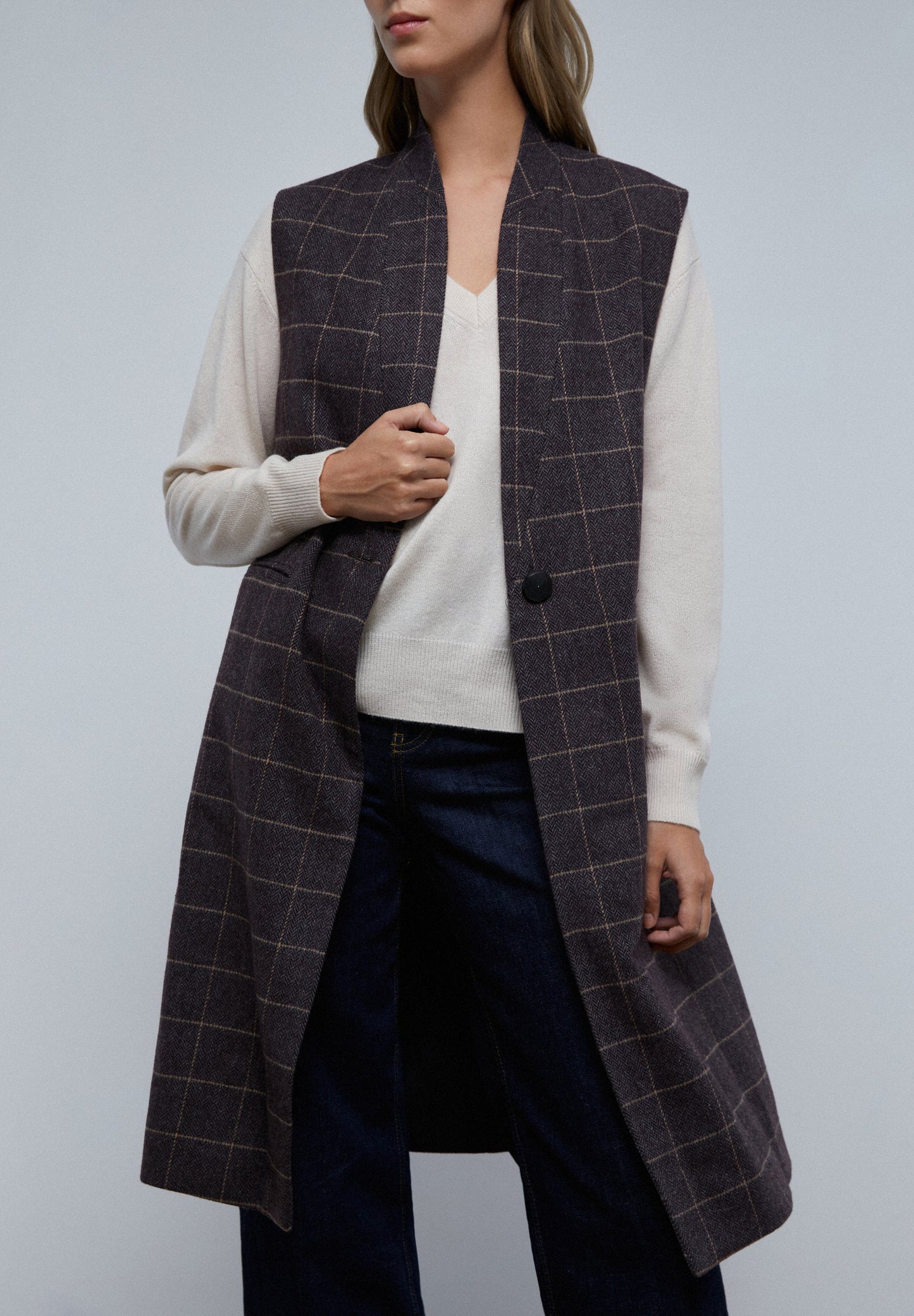 COLETE COMPRIDO EM XADREZ