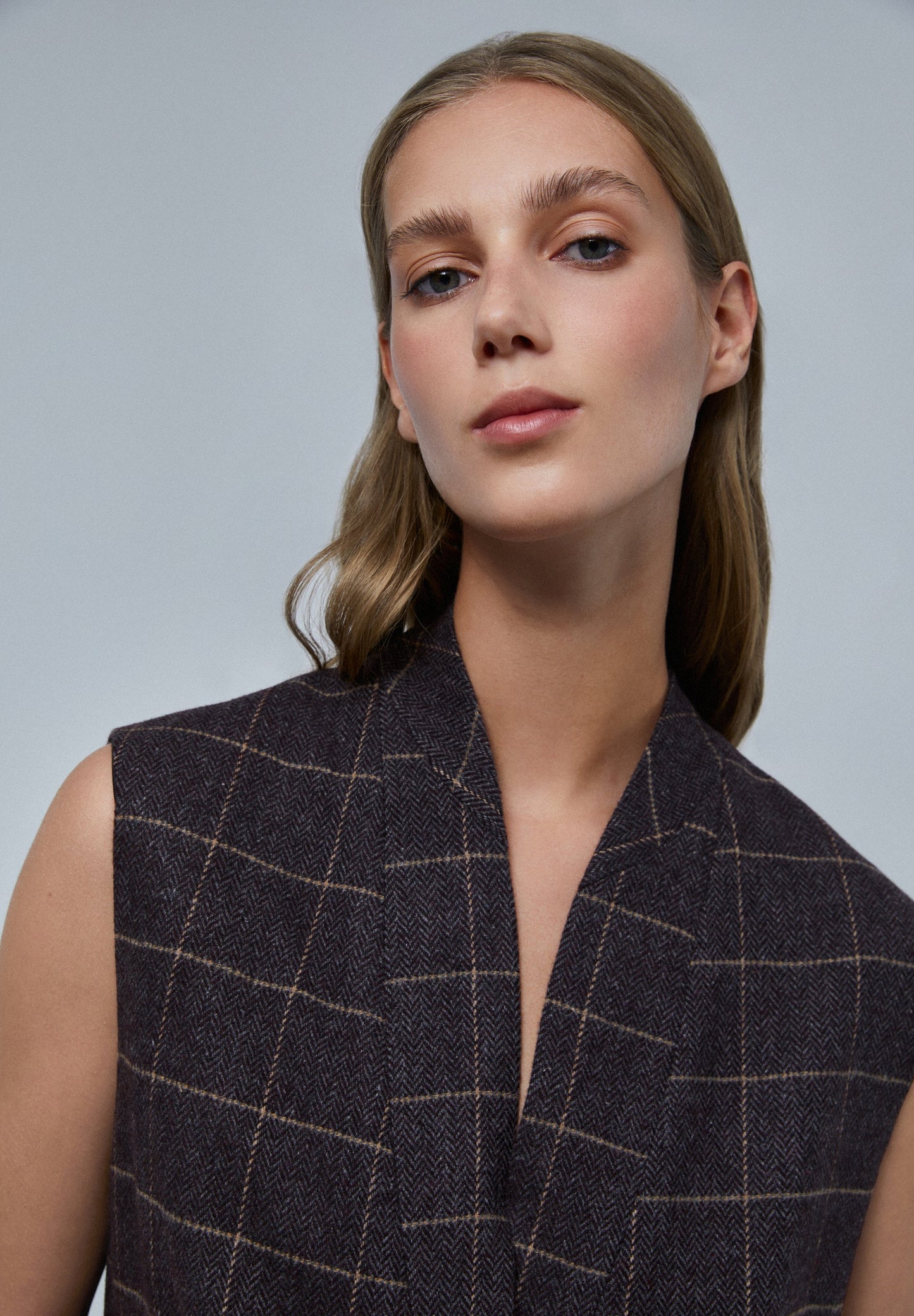 COLETE COMPRIDO EM XADREZ