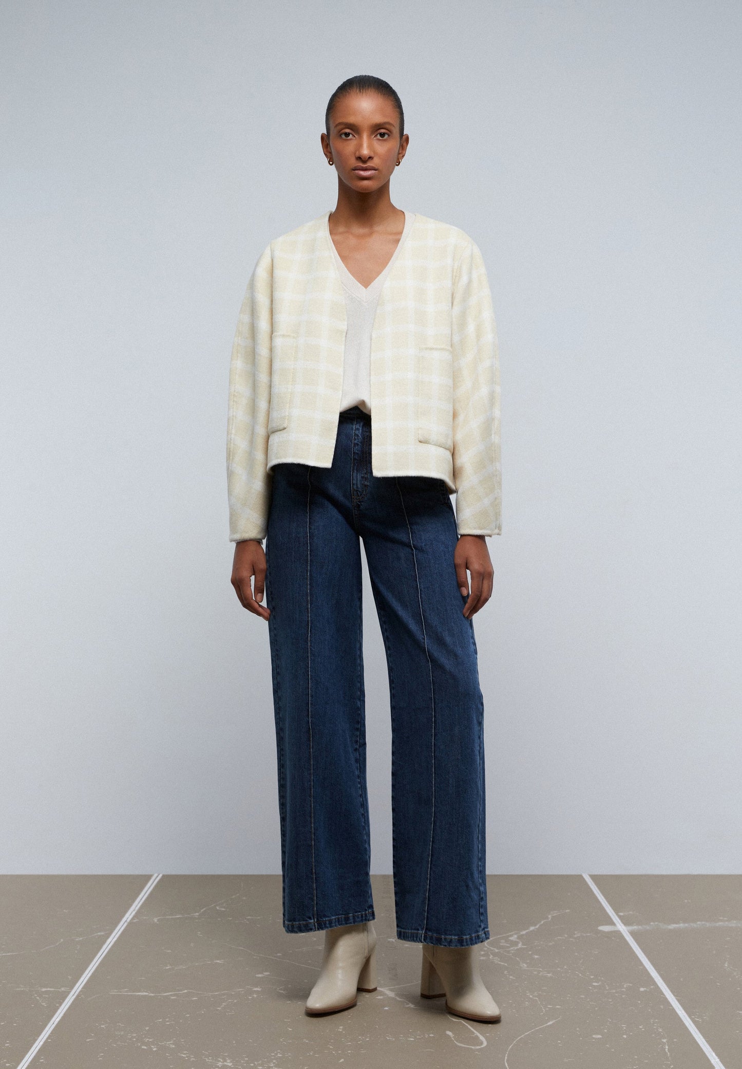 CARDIGAN EM LÃ XADREZ