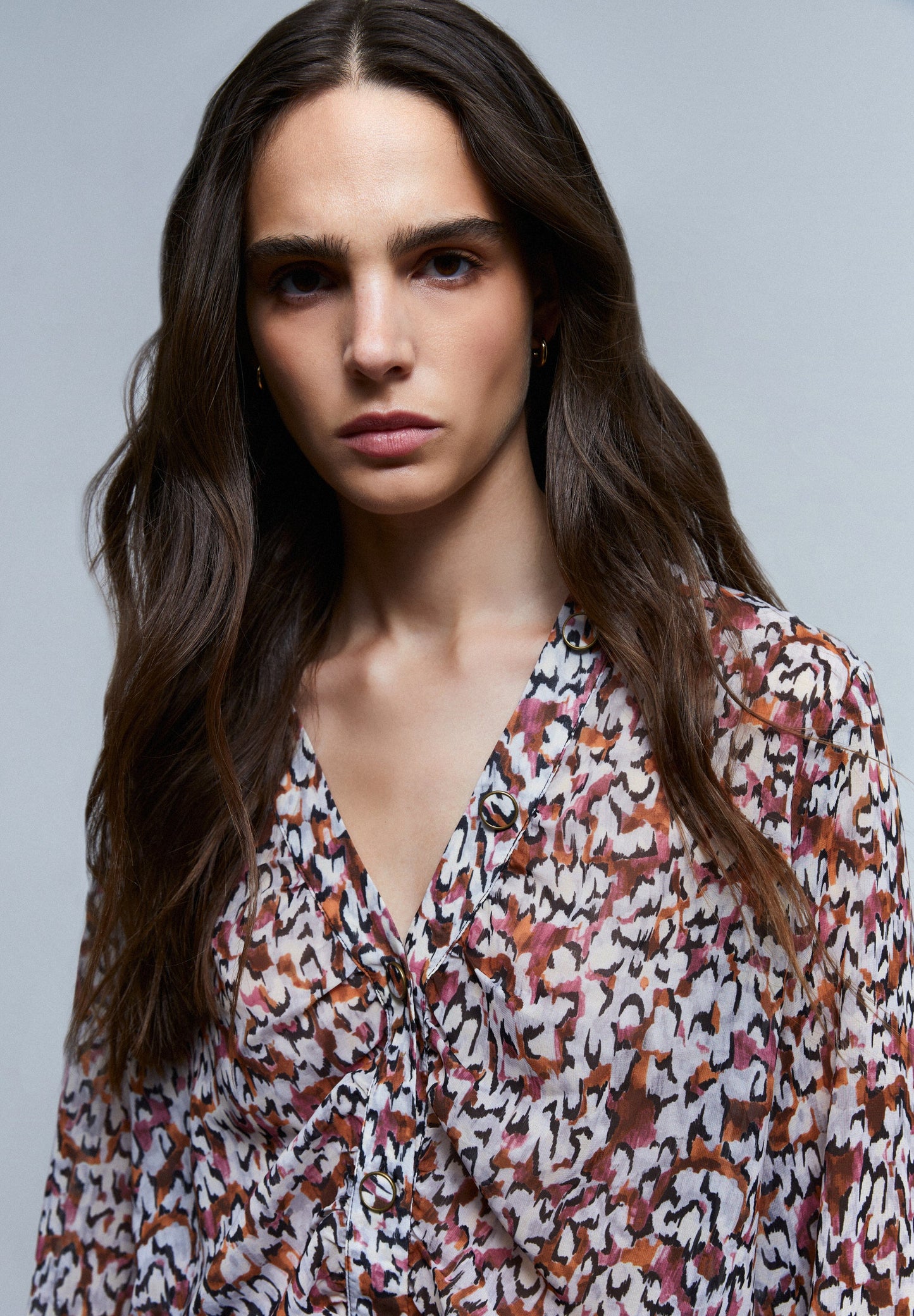 BLUSA COM PADRÃO DRAPEADA