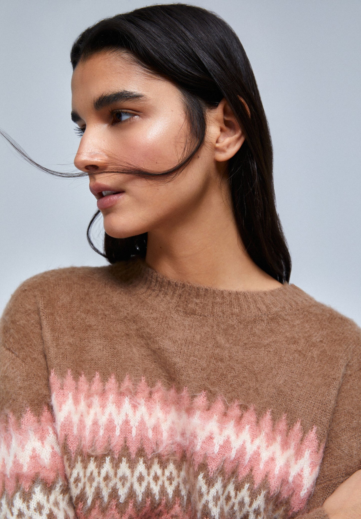 SWEATER DE MALHA COM CONTRASTES