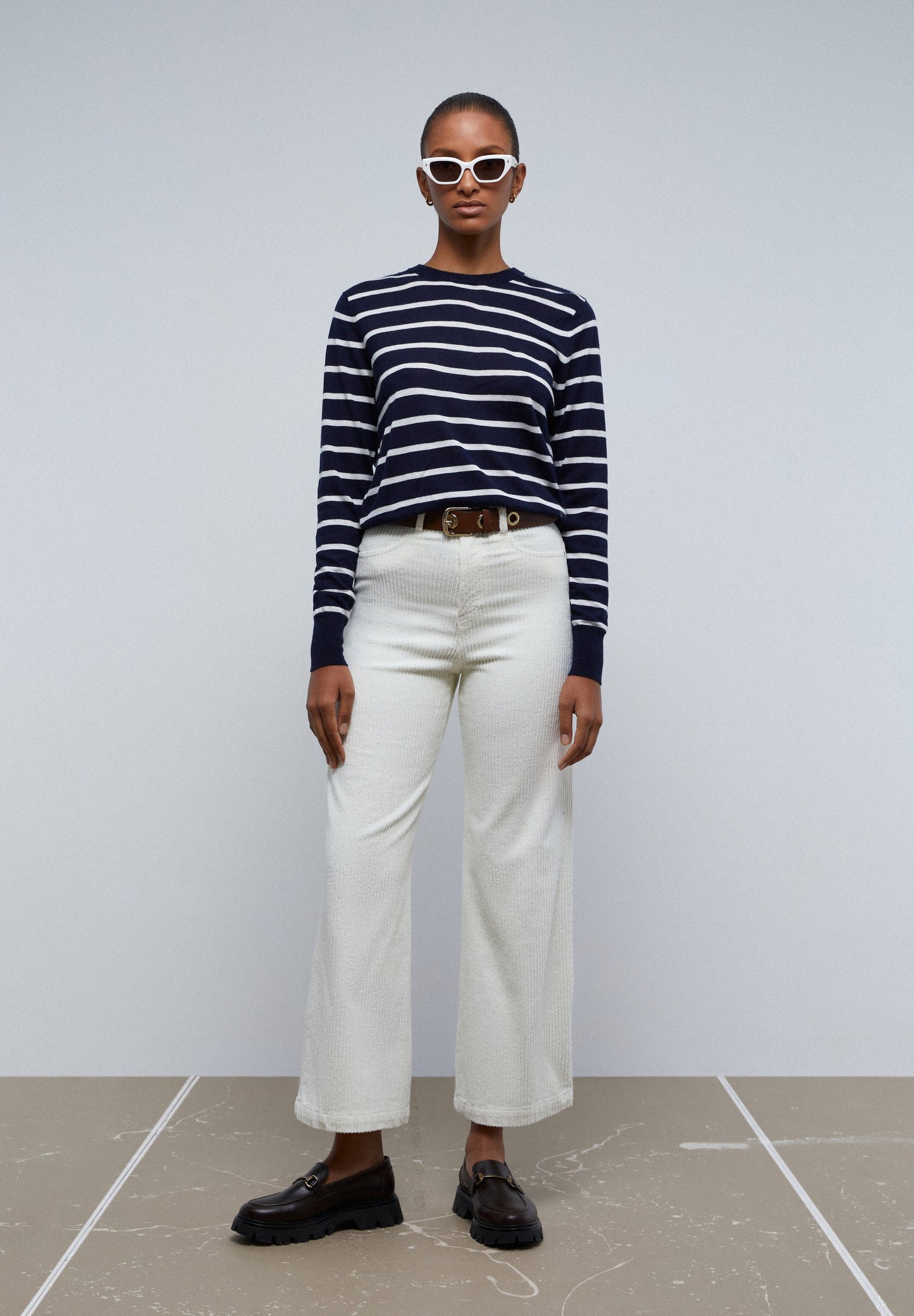 SWEATER ÀS RISCAS DE MALHA SUAVE