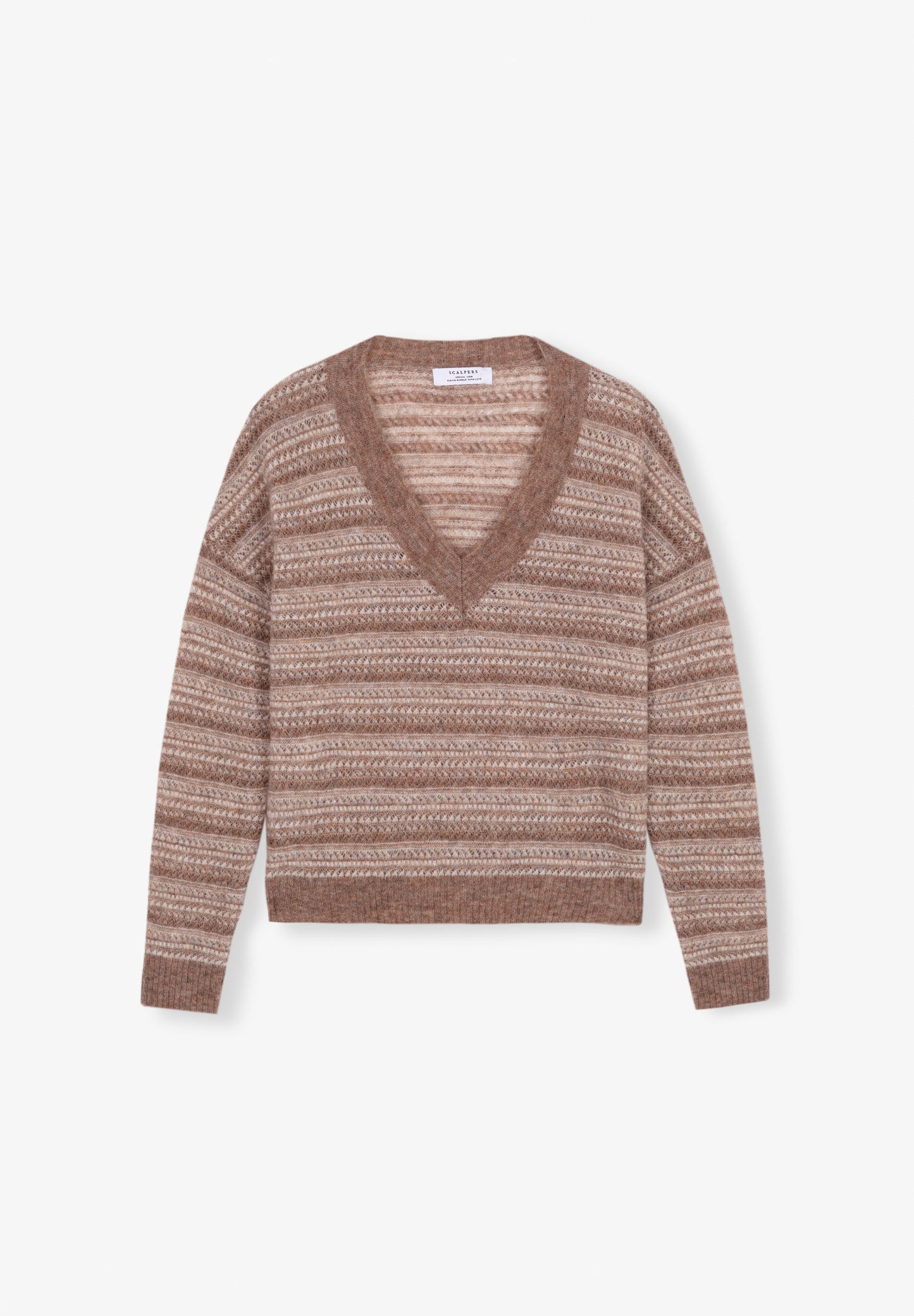 SWEATER DE MALHA ÀS RISCAS