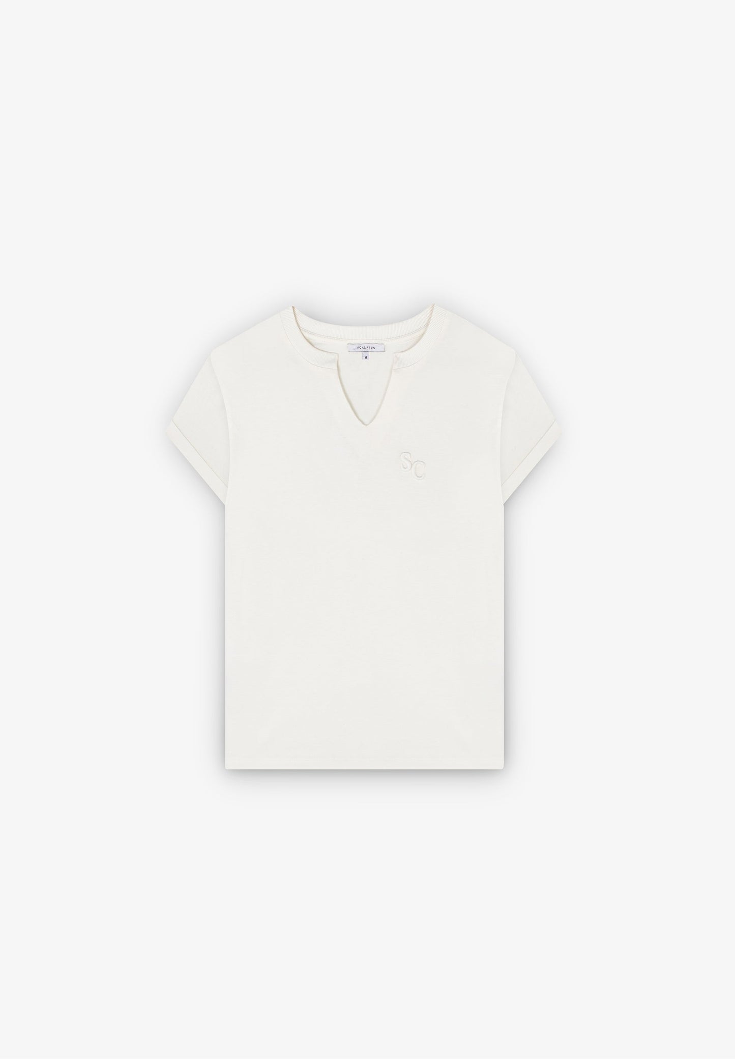 T-SHIRT COM DECOTE EM V E LOGÓTIPO