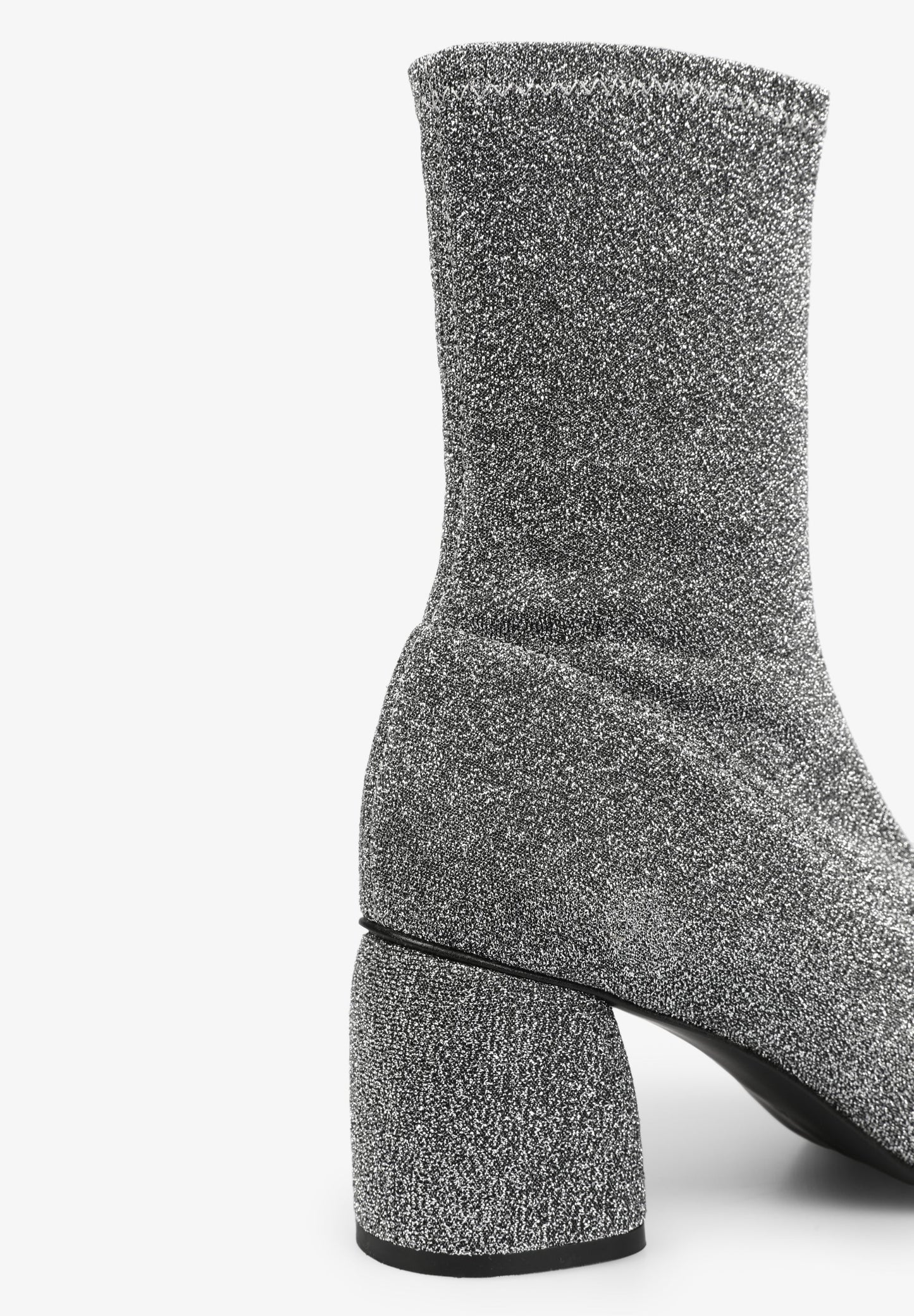 BOTIM COM TACÃO TECIDO DE FIO METALIZADO