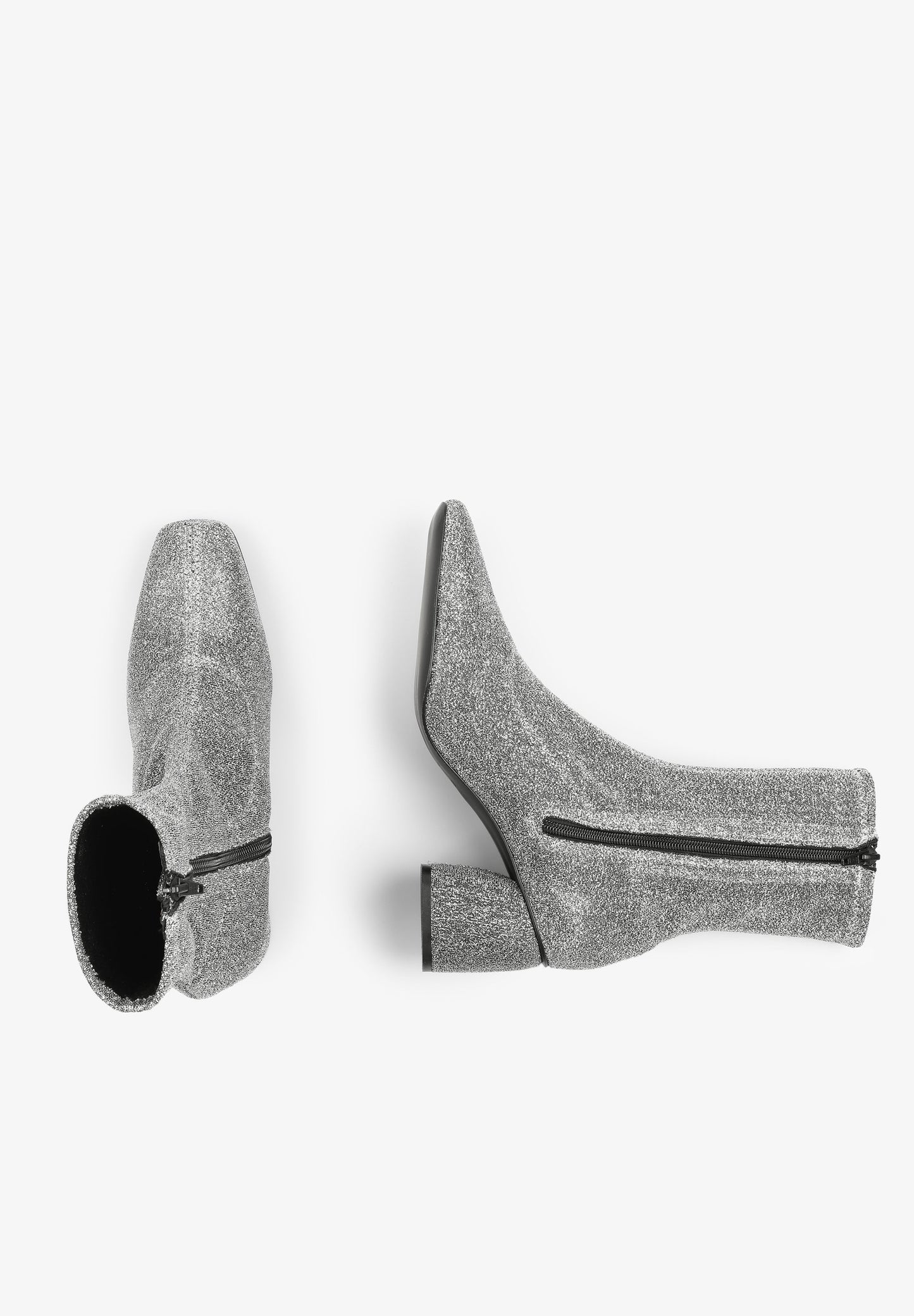 BOTIM COM TACÃO TECIDO DE FIO METALIZADO