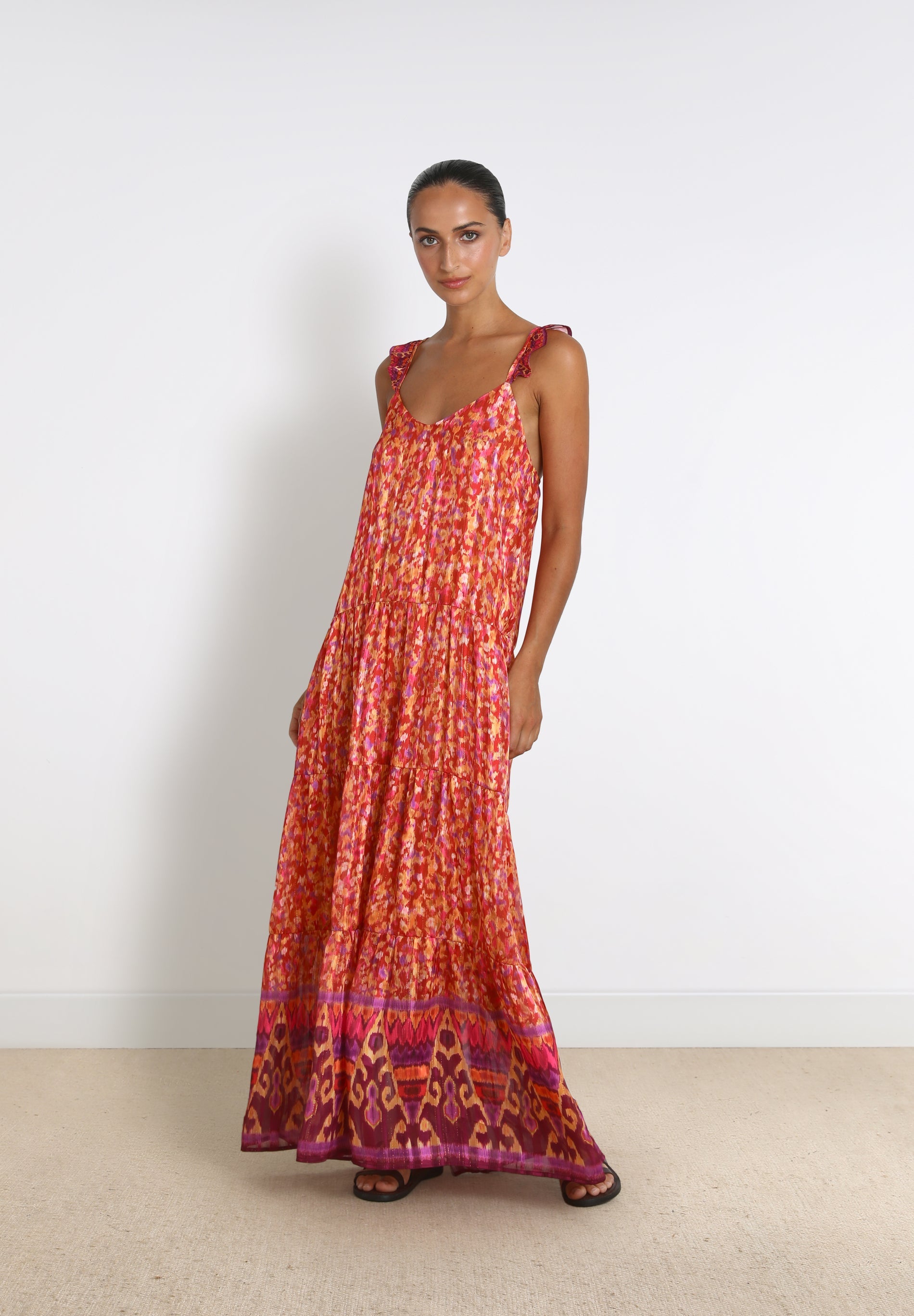 VESTIDO COMPRIDO COM COSTAS CRUZADAS