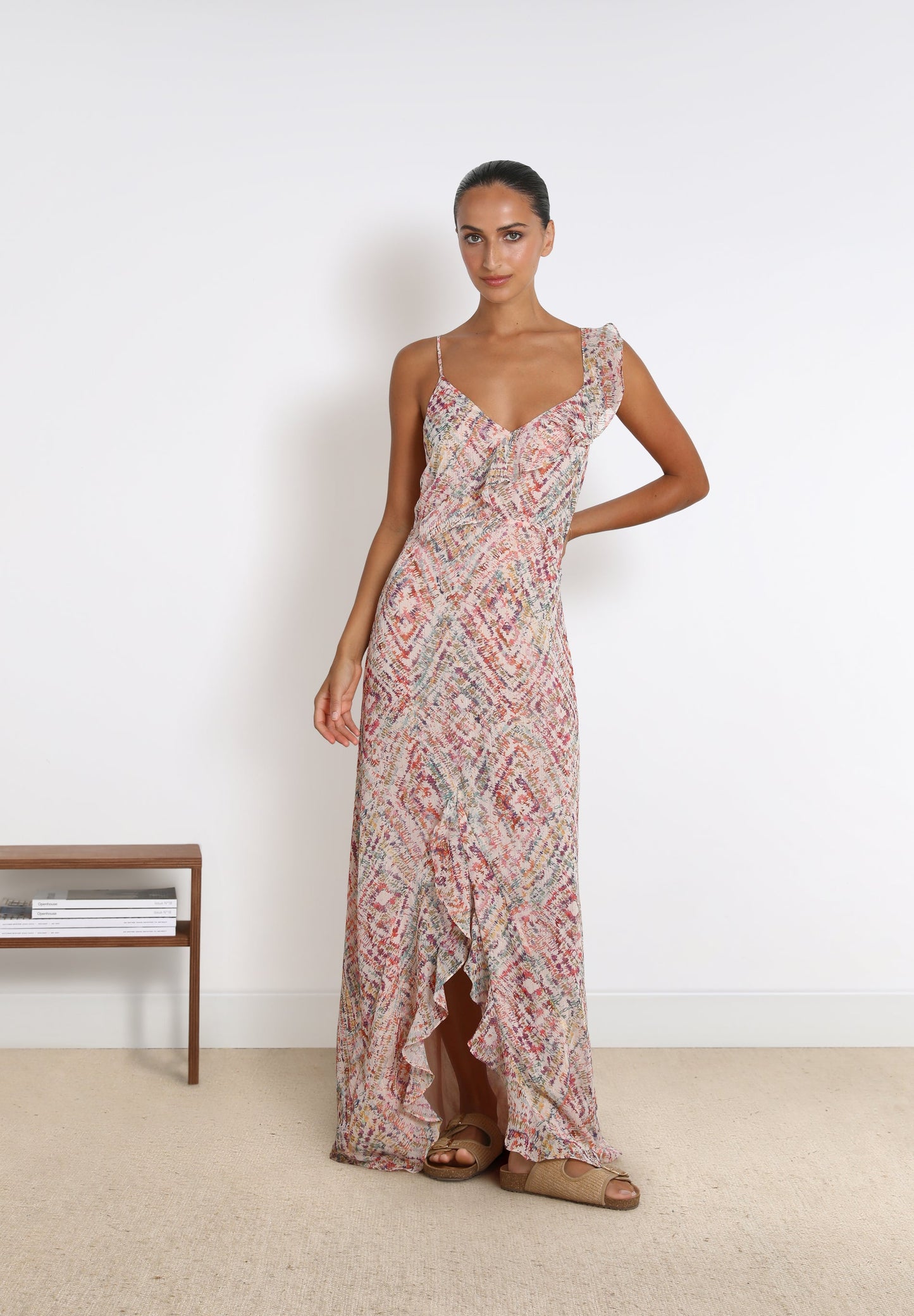 VESTIDO COMPRIDO COM FOLHO