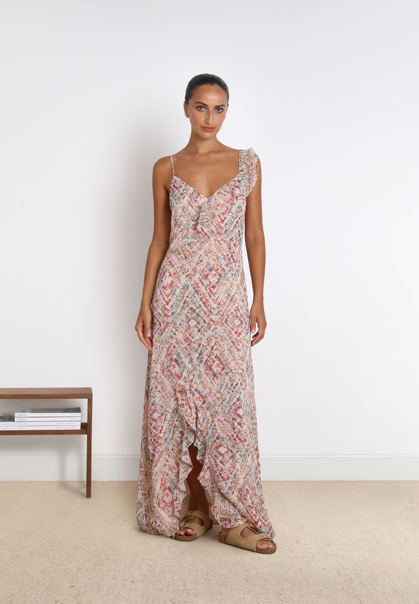 VESTIDO COMPRIDO COM FOLHO