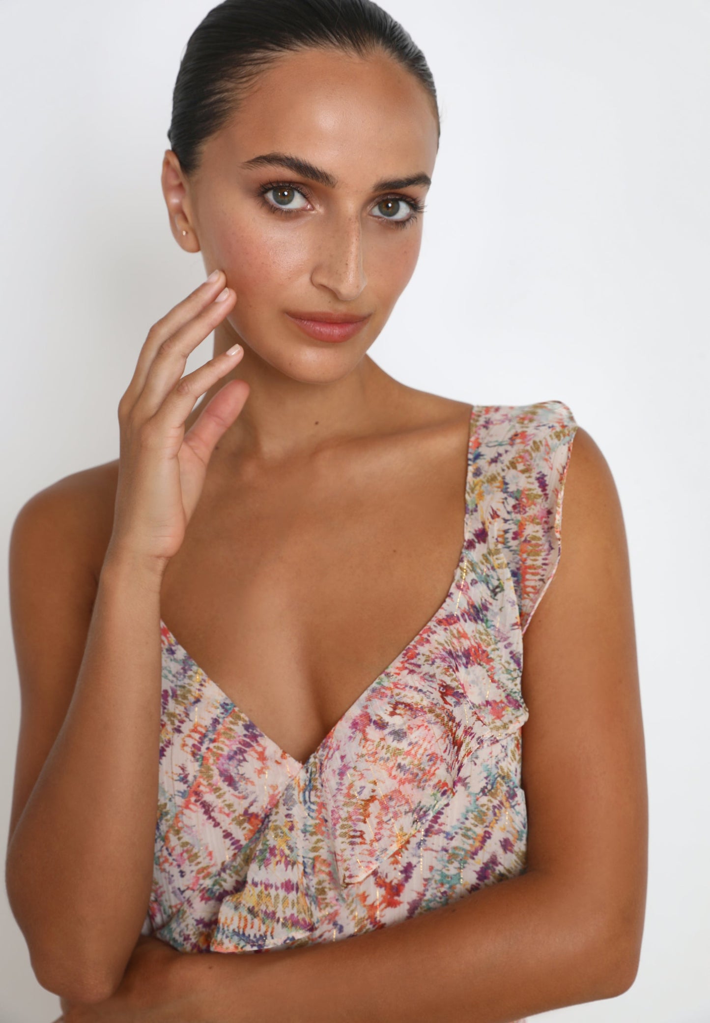 VESTIDO COMPRIDO COM FOLHO