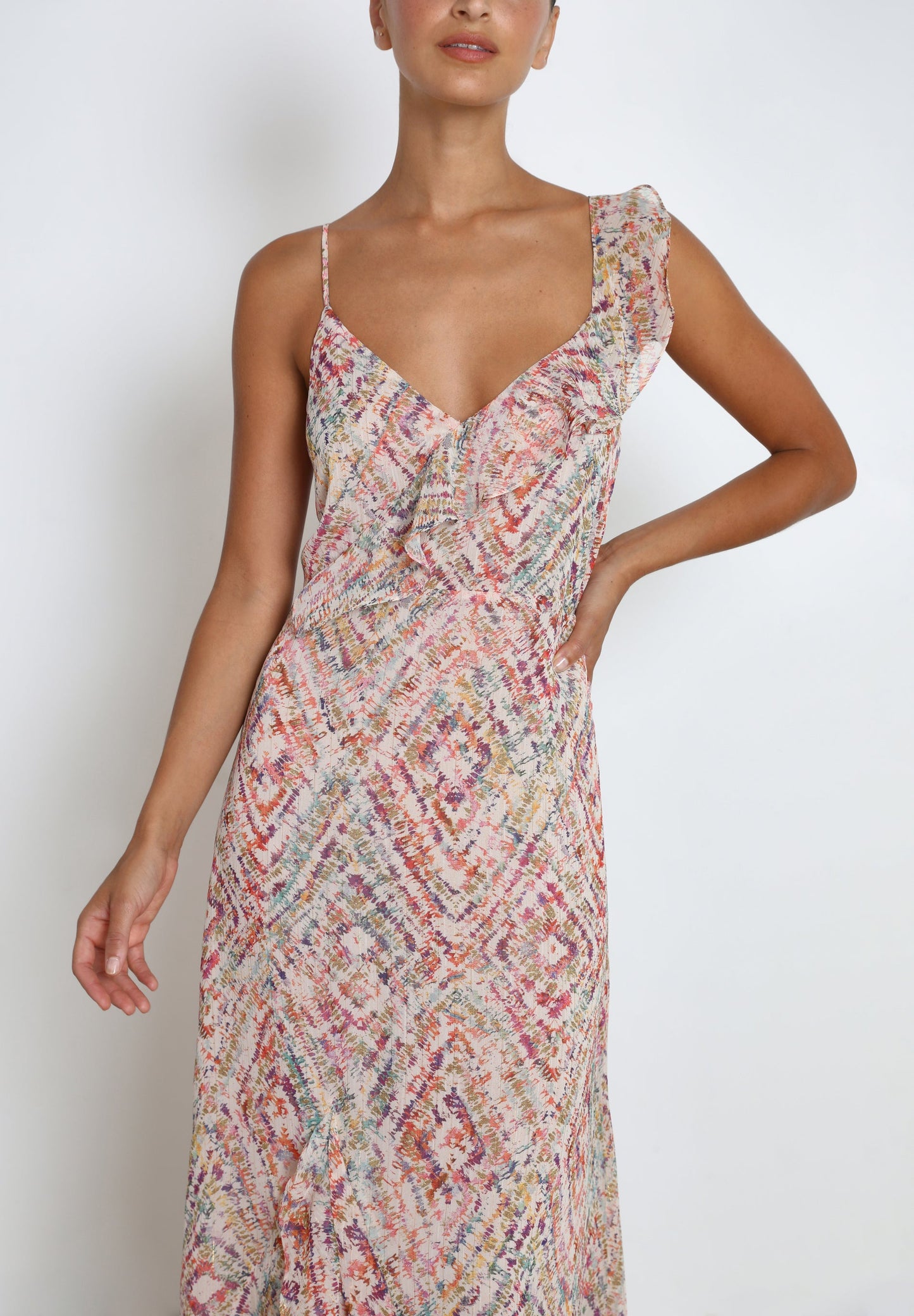 VESTIDO COMPRIDO COM FOLHO