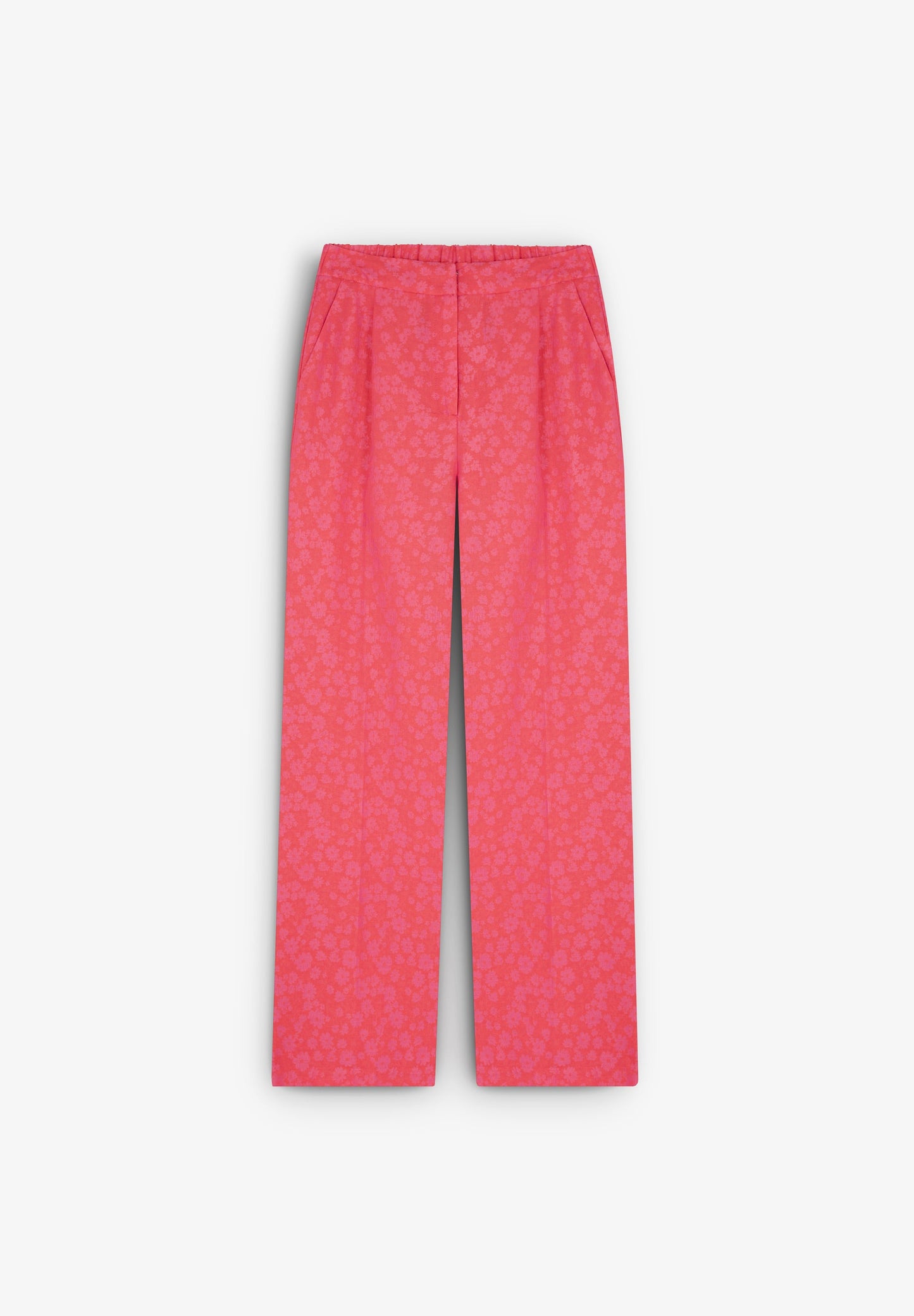 CALÇAS JACQUARD COM FLORES