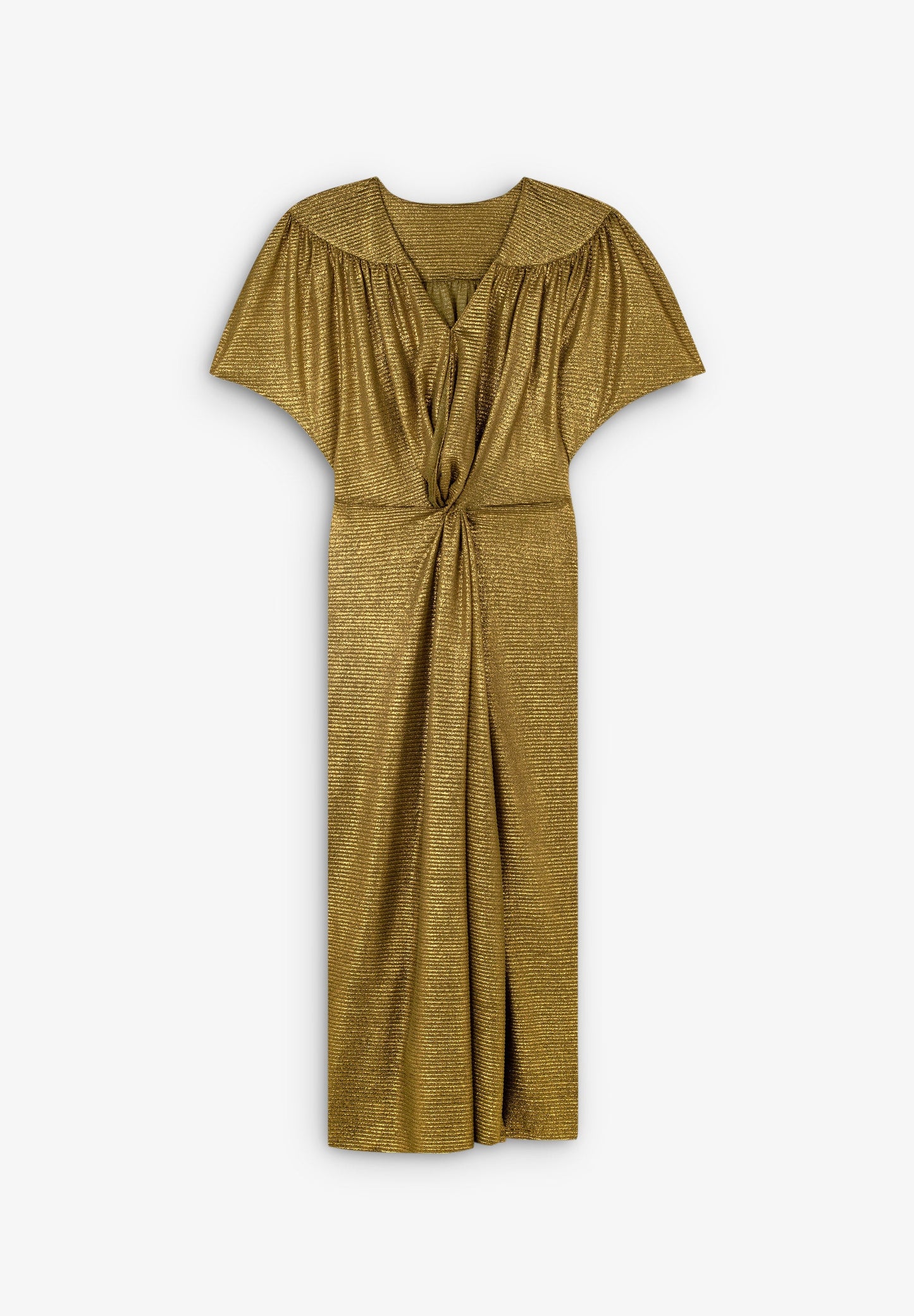 VESTIDO EM FIO METALIZADO COM NÓ