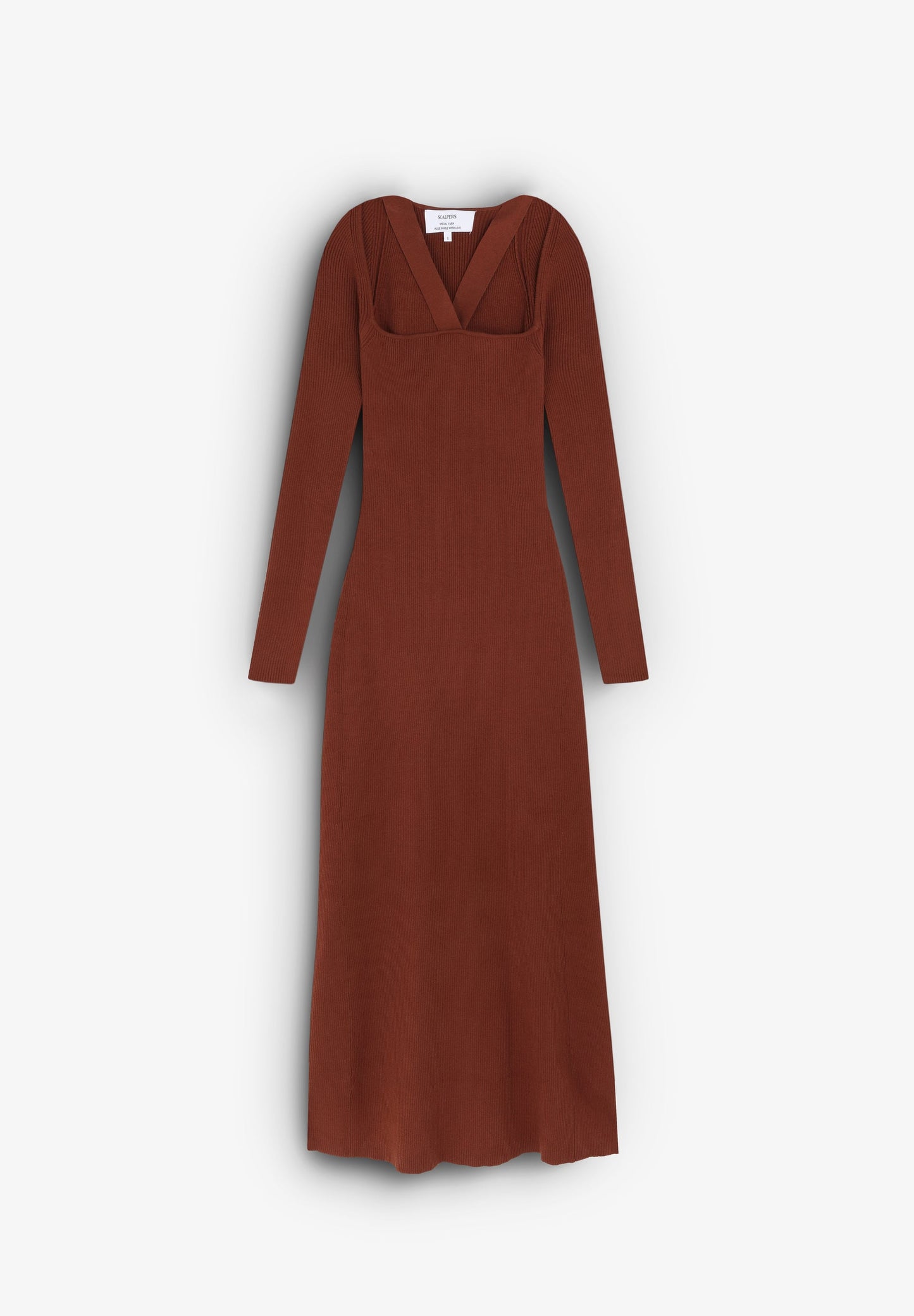 VESTIDO MIDI DE MALHA CANELADA