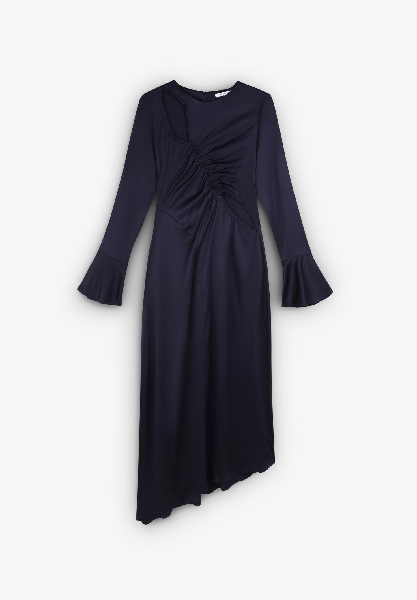 VESTIDO MIDI ACETINADO COM ABERTURAS