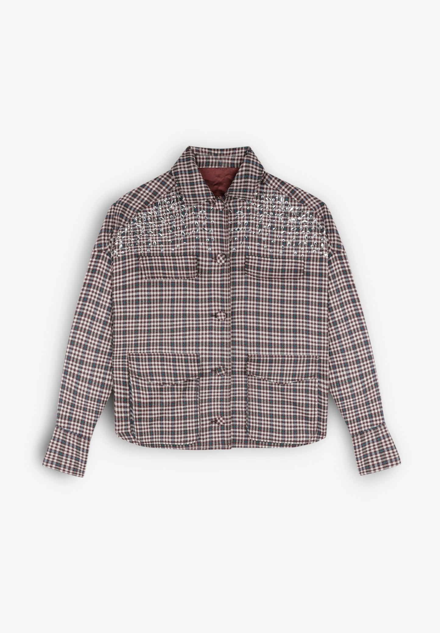 CASACO XADREZ COM PORMENORES EM CRISTAL