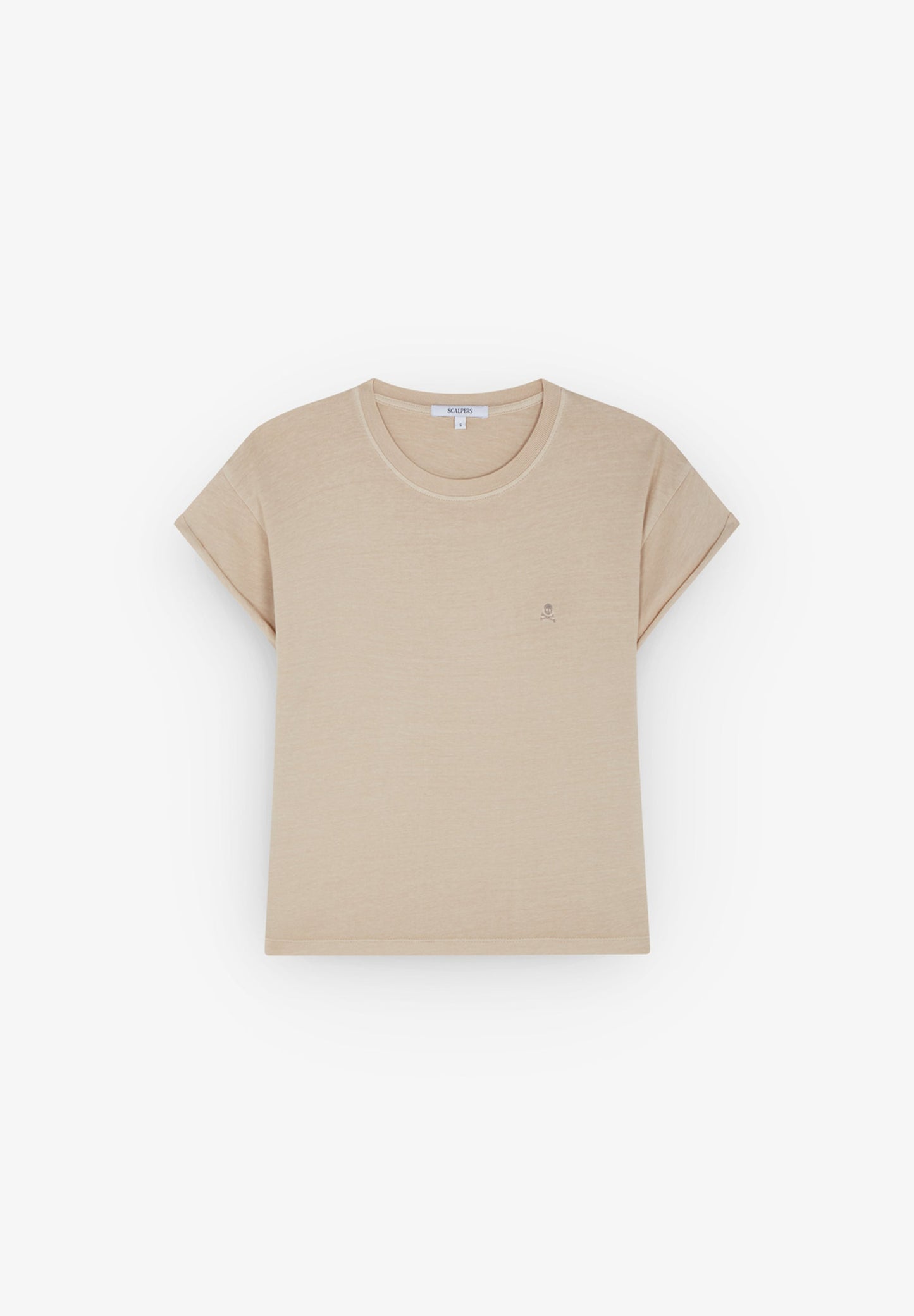 T-SHIRT COM SKULL BORDADA NO TOM