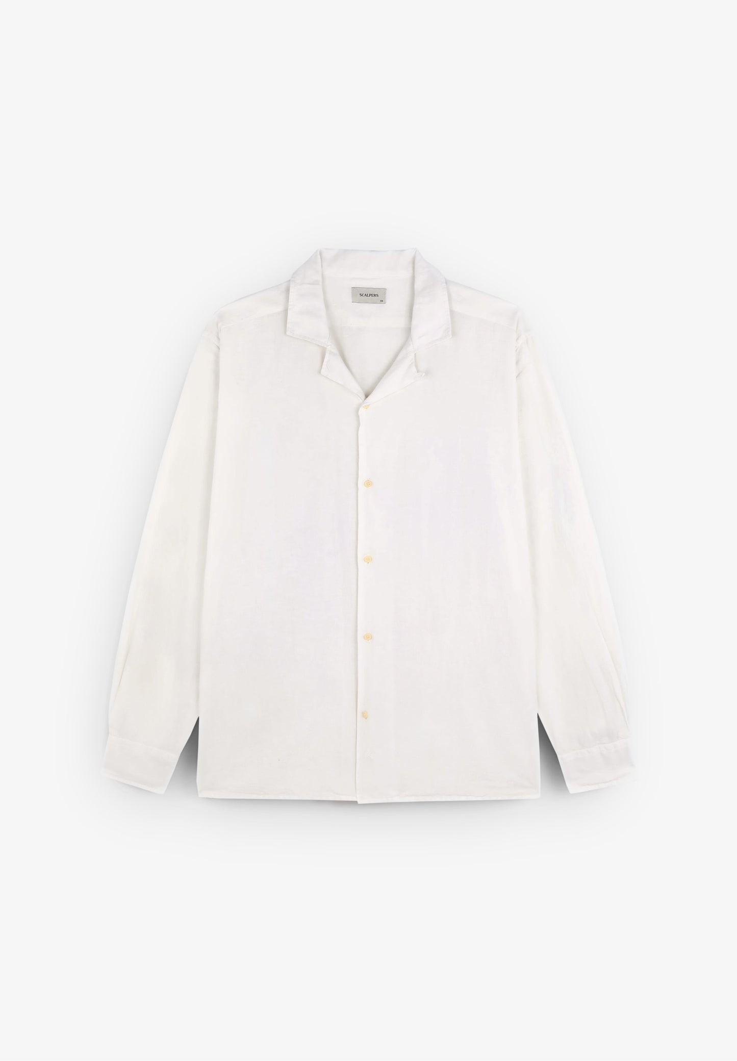 CAMISA DE LINHO COM DECOTE TIPO PIJAMA