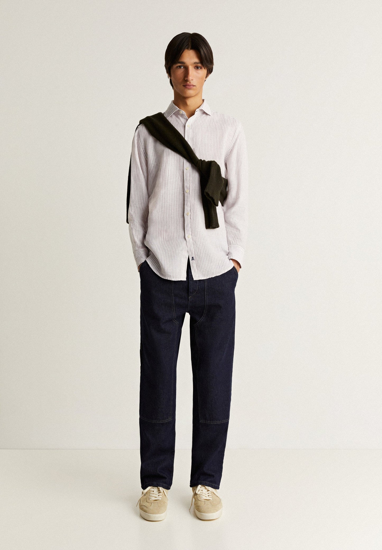 CAMISA DE LINHO ÀS RISCAS